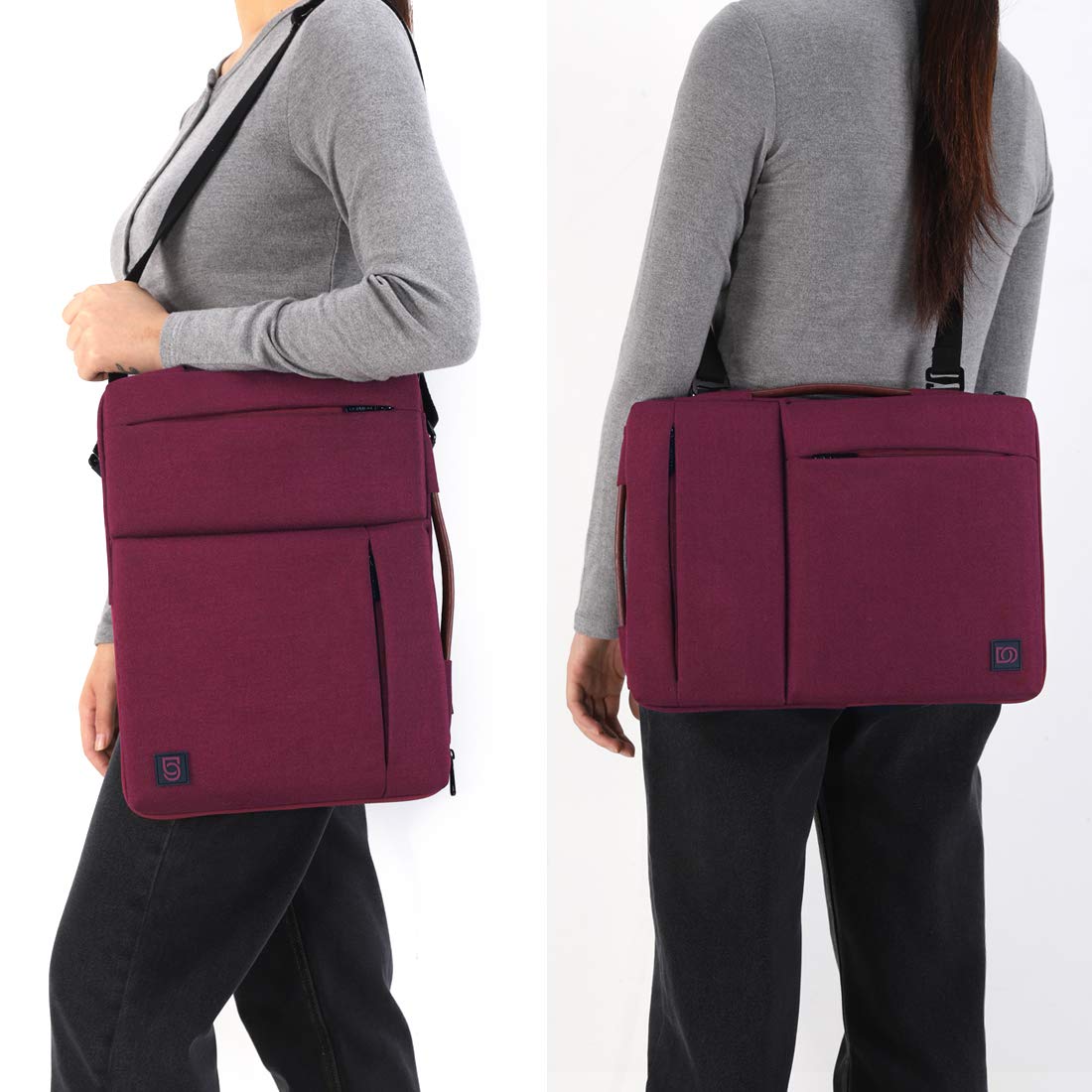 DOMISO Housse Ordinateur 14 Pouces Fuchsia Poignée + Bandoulière