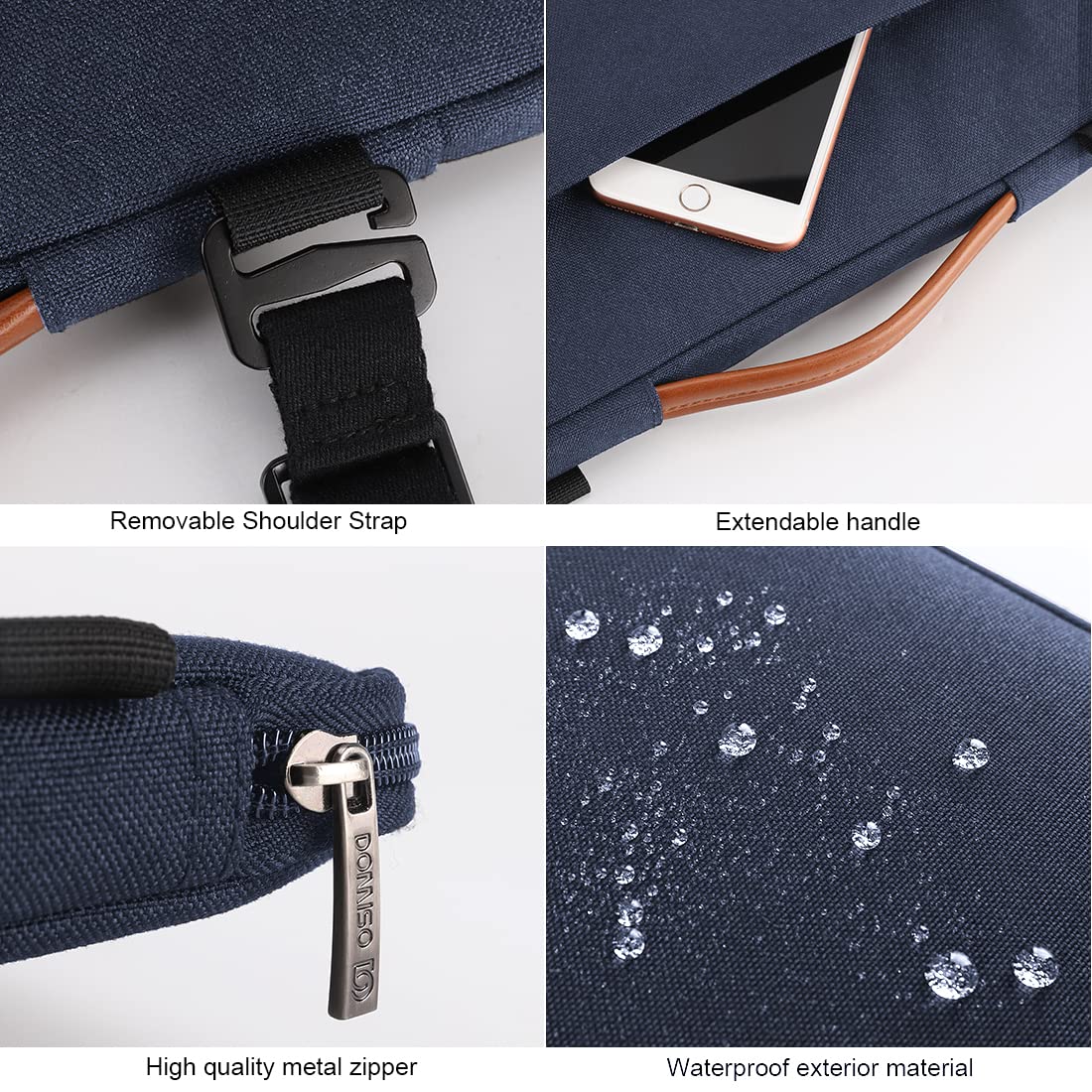 DOMISO housse 14 pouces ordinateur portable bleu foncé antichoc