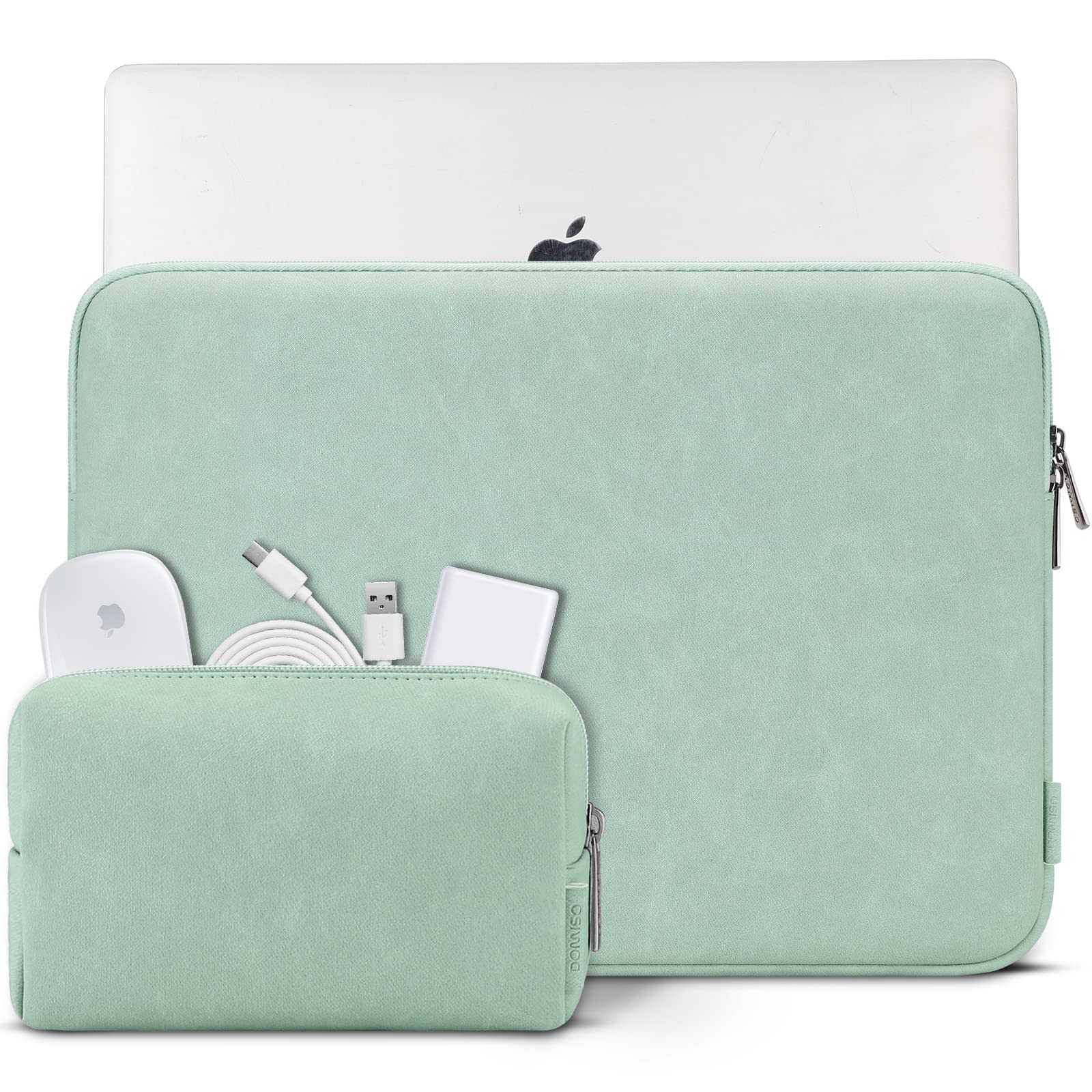 DOMISO Housse ordinateur portable 14 pouces vert clair imperméable