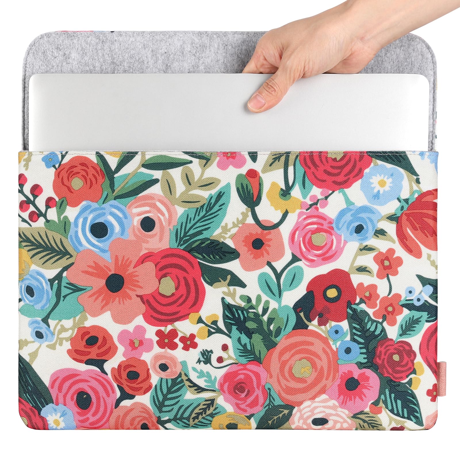 DOMISO 14 Pouces Housse PC Portable Fleurs Fine Étanche