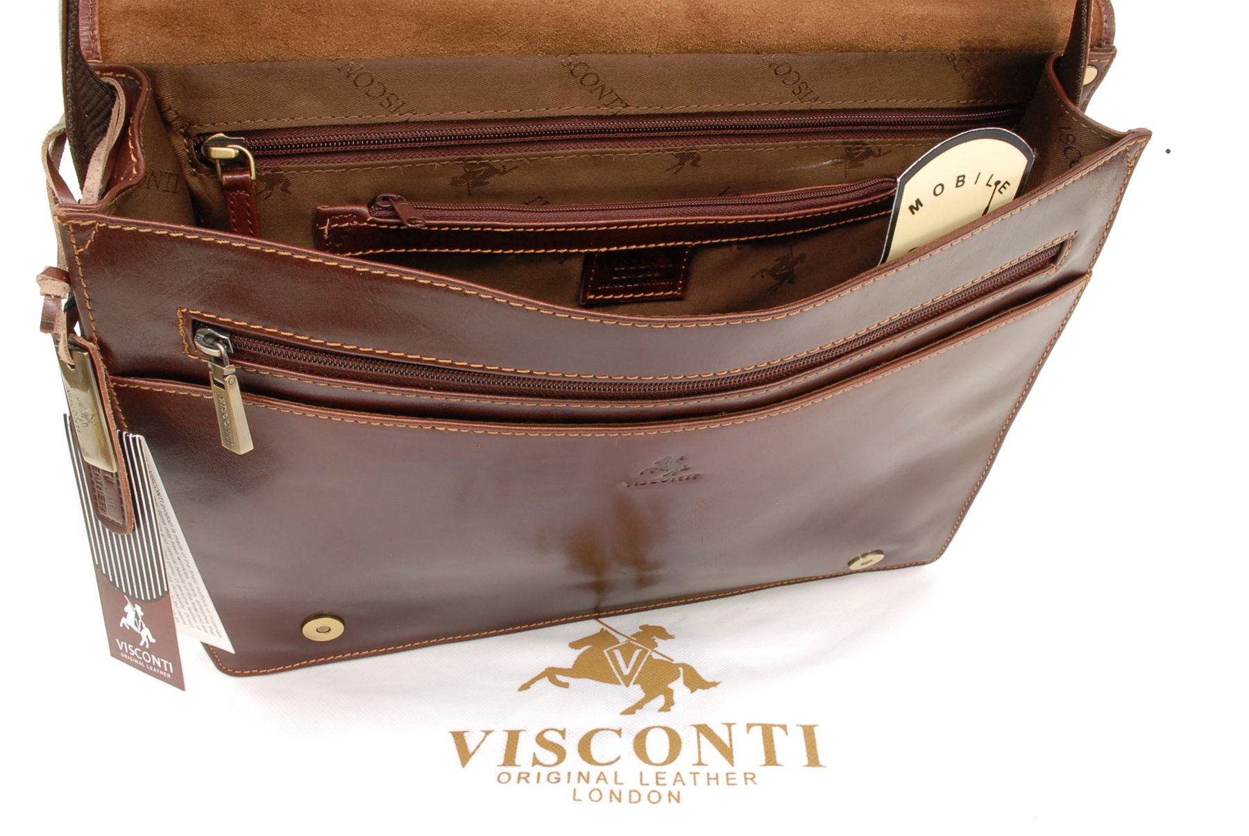 Visconti VT7 Aldo sacoche cuir A4 marron tanné