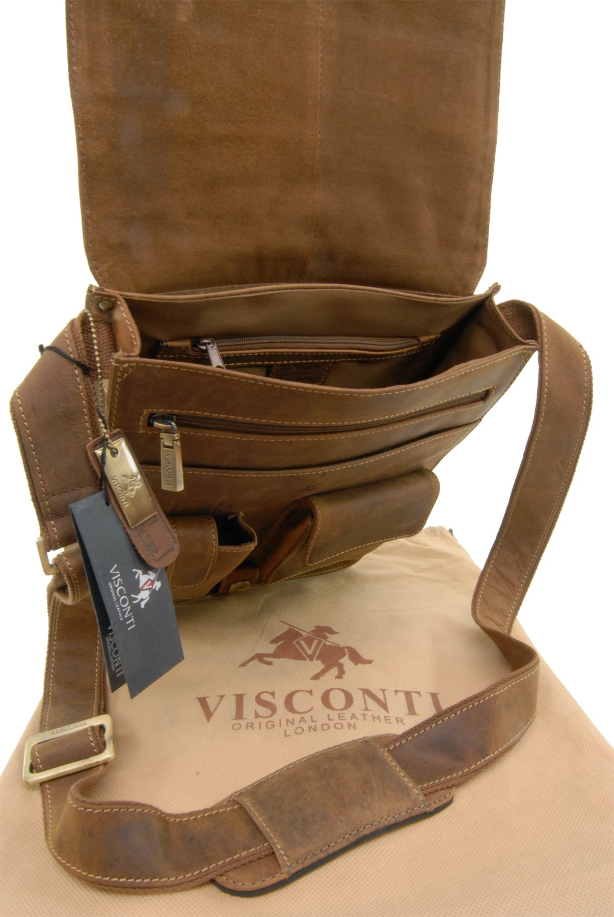 Visconti Jasper 18410 sac besace cuir tanné