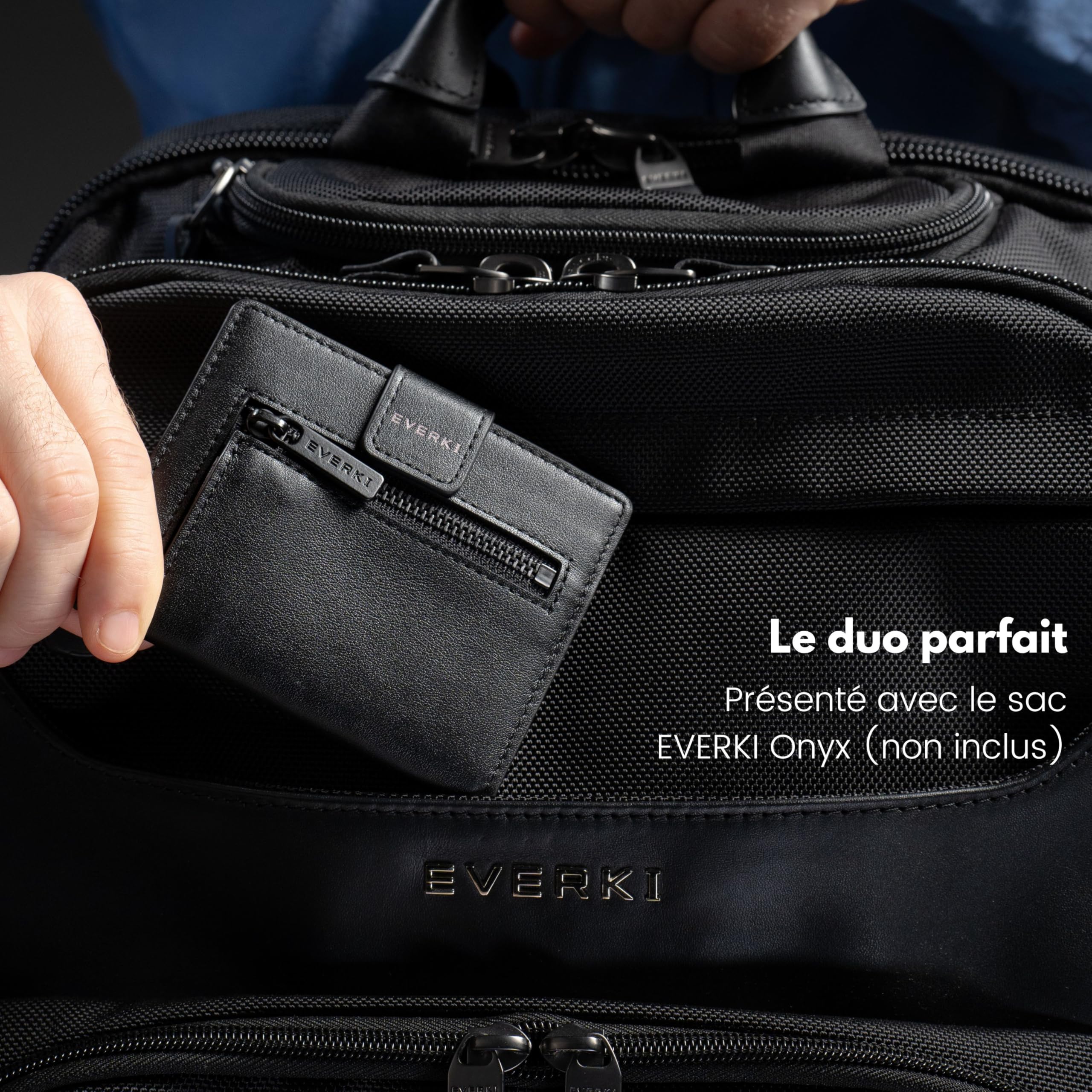 Everki portefeuille homme bifold noir anti-RFID mince