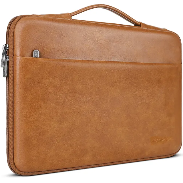 Domiso 17,3 pouces housse ordinateur brun cuir PU antichoc