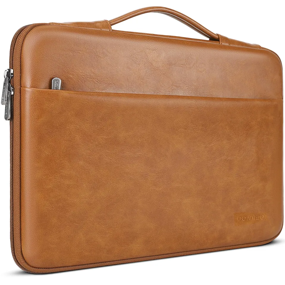 Domiso 17,3 pouces housse ordinateur brun cuir PU antichoc