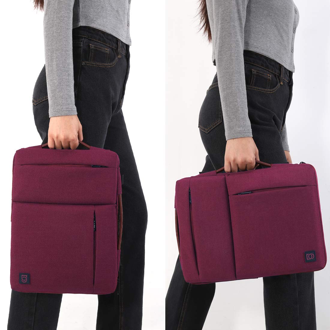 DOMISO Housse Ordinateur 14 Pouces Fuchsia Poignée + Bandoulière