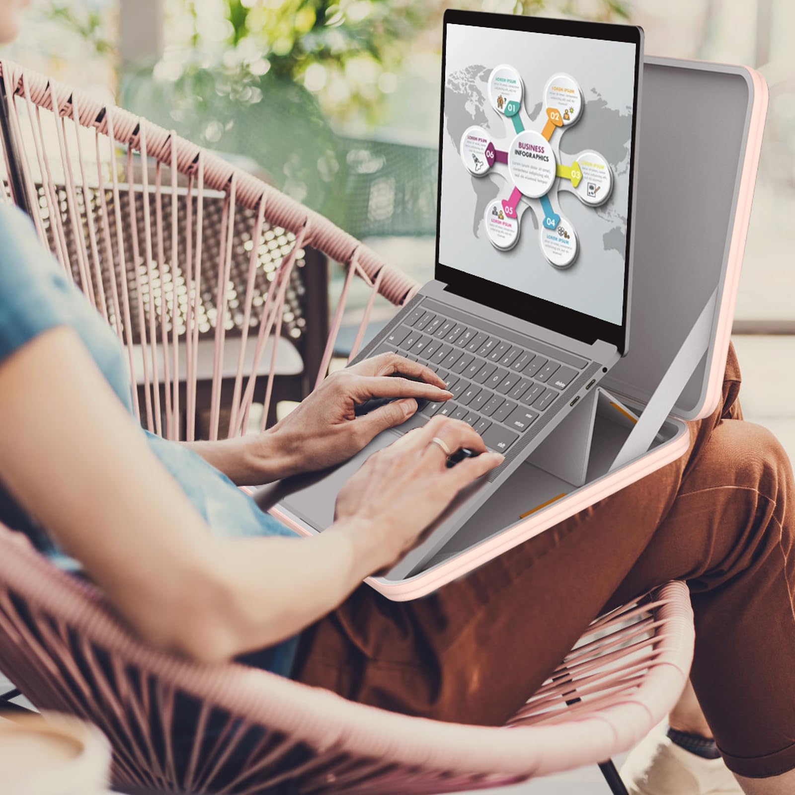 Smatree MS89 housse PC 16" rigide rose avec support