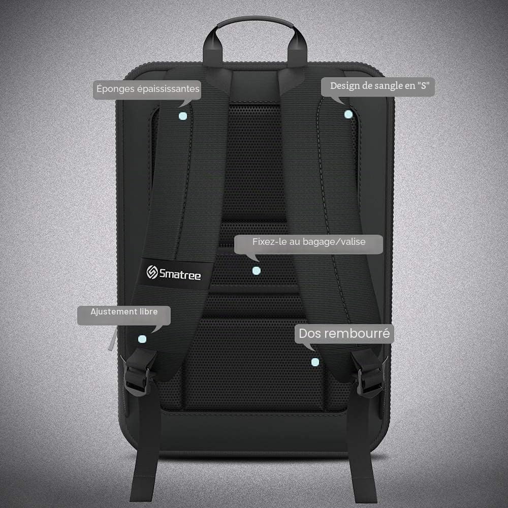 Smatree sac à dos affaires ordinateur rembourré voyage