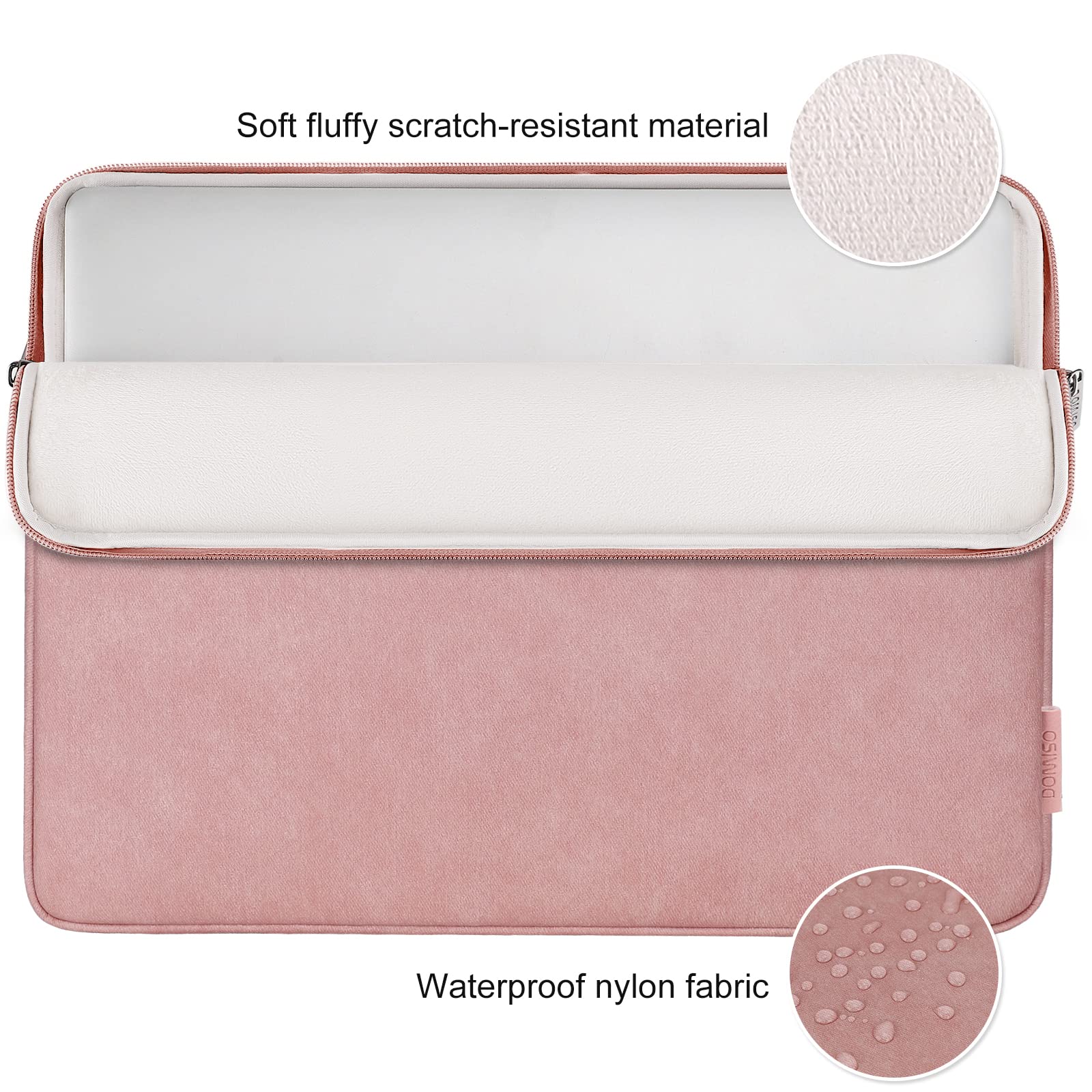 Domiso housse pc 17,3 pouces rose imperméable fine