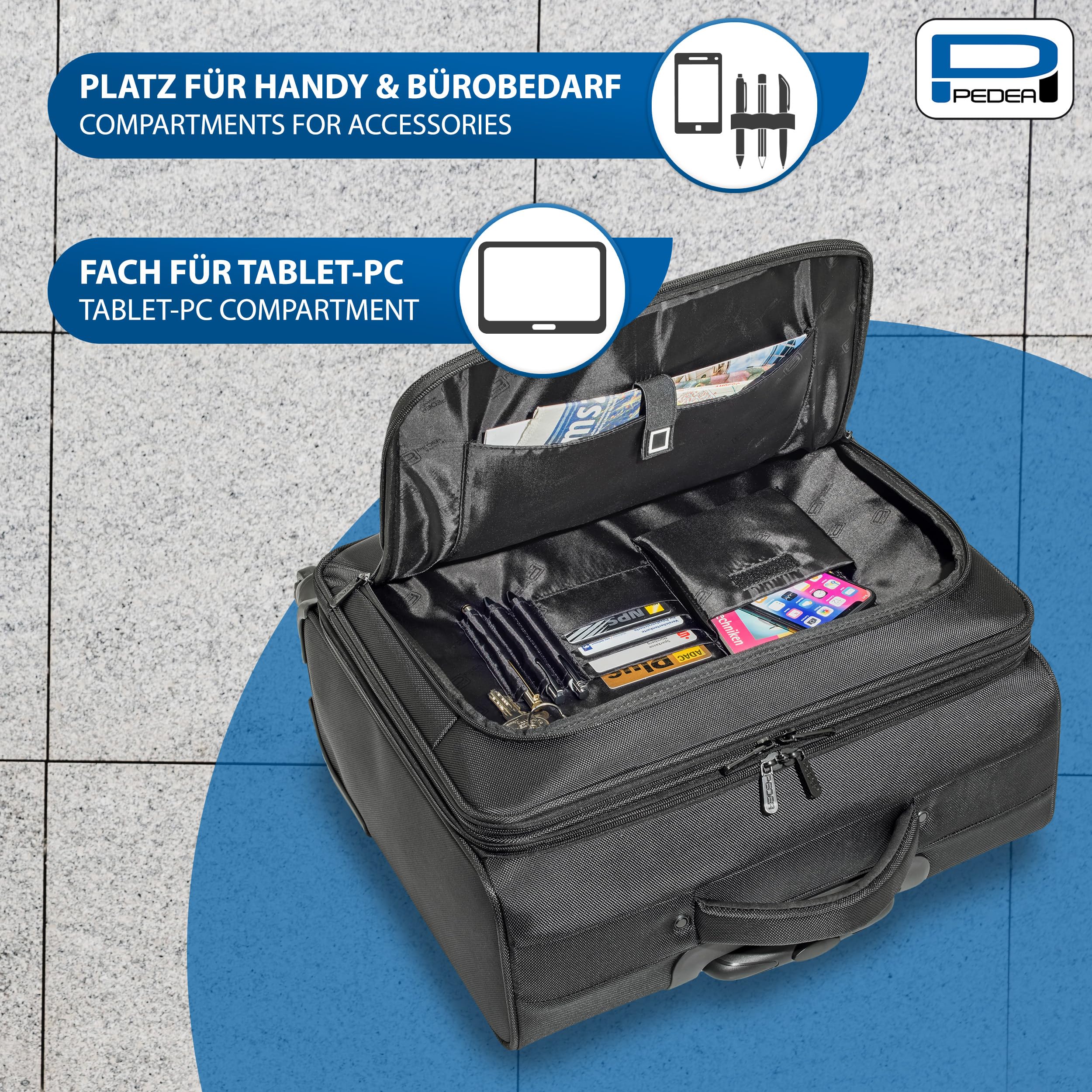 Pedea Premium Plus trolley ordinateur 17,3 pouces noir
