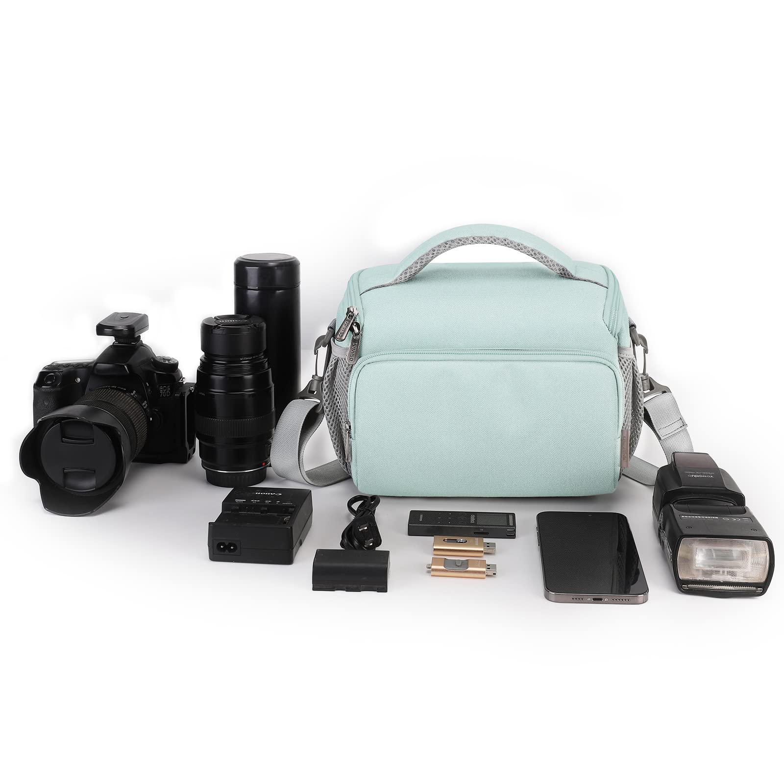 Domiso sac appareil photo vert menthe anti-choc