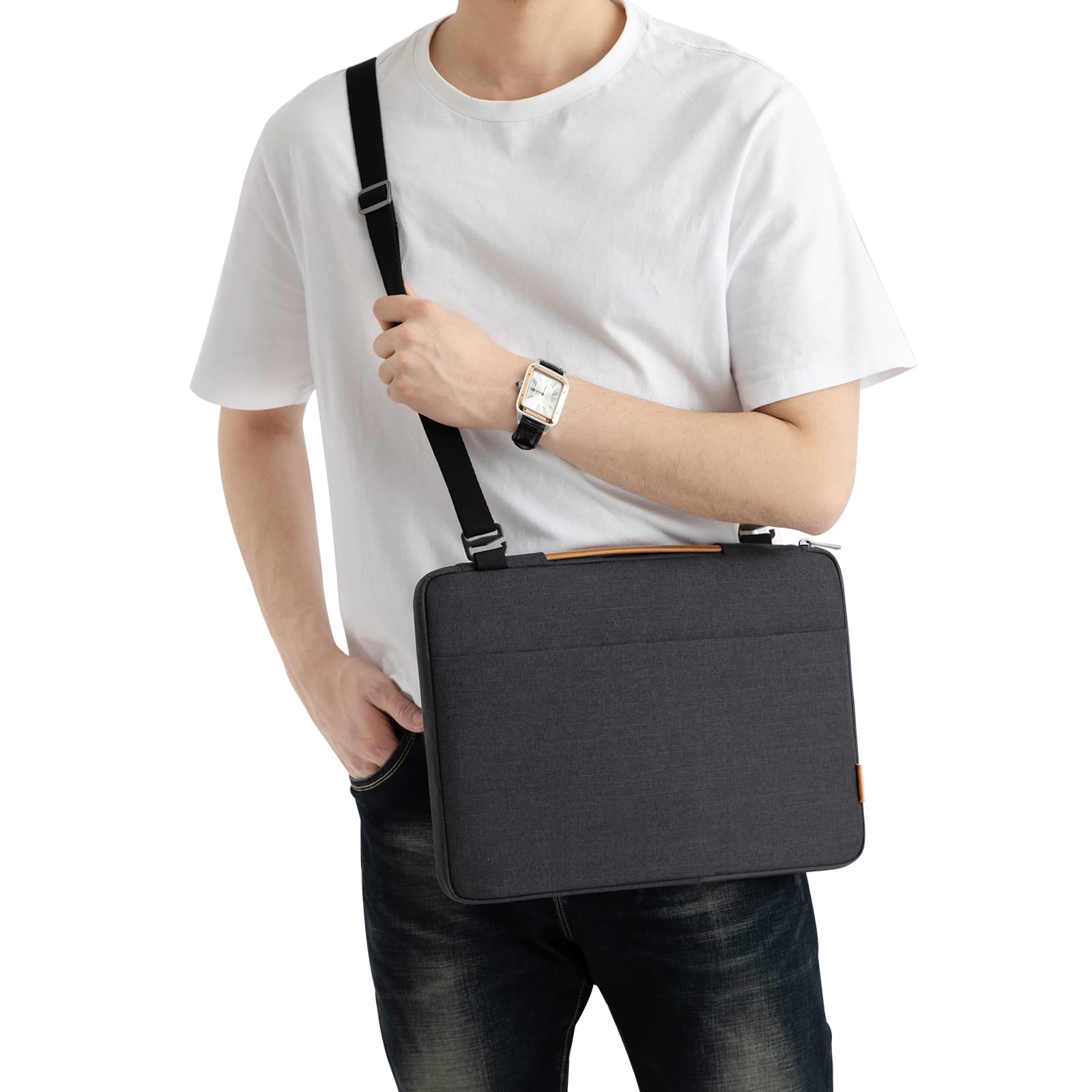 Domiso housse pc 14 pouces noir anti-choc