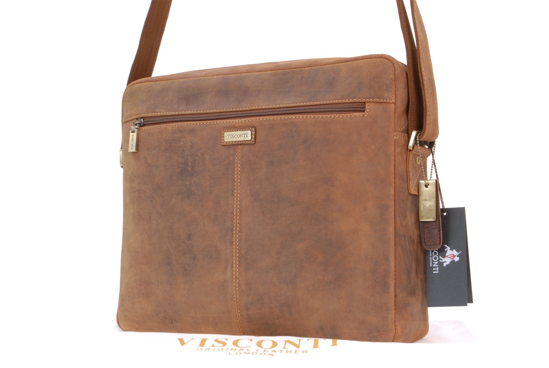 Visconti Scott 16077 sac besace homme cuir tanné A4
