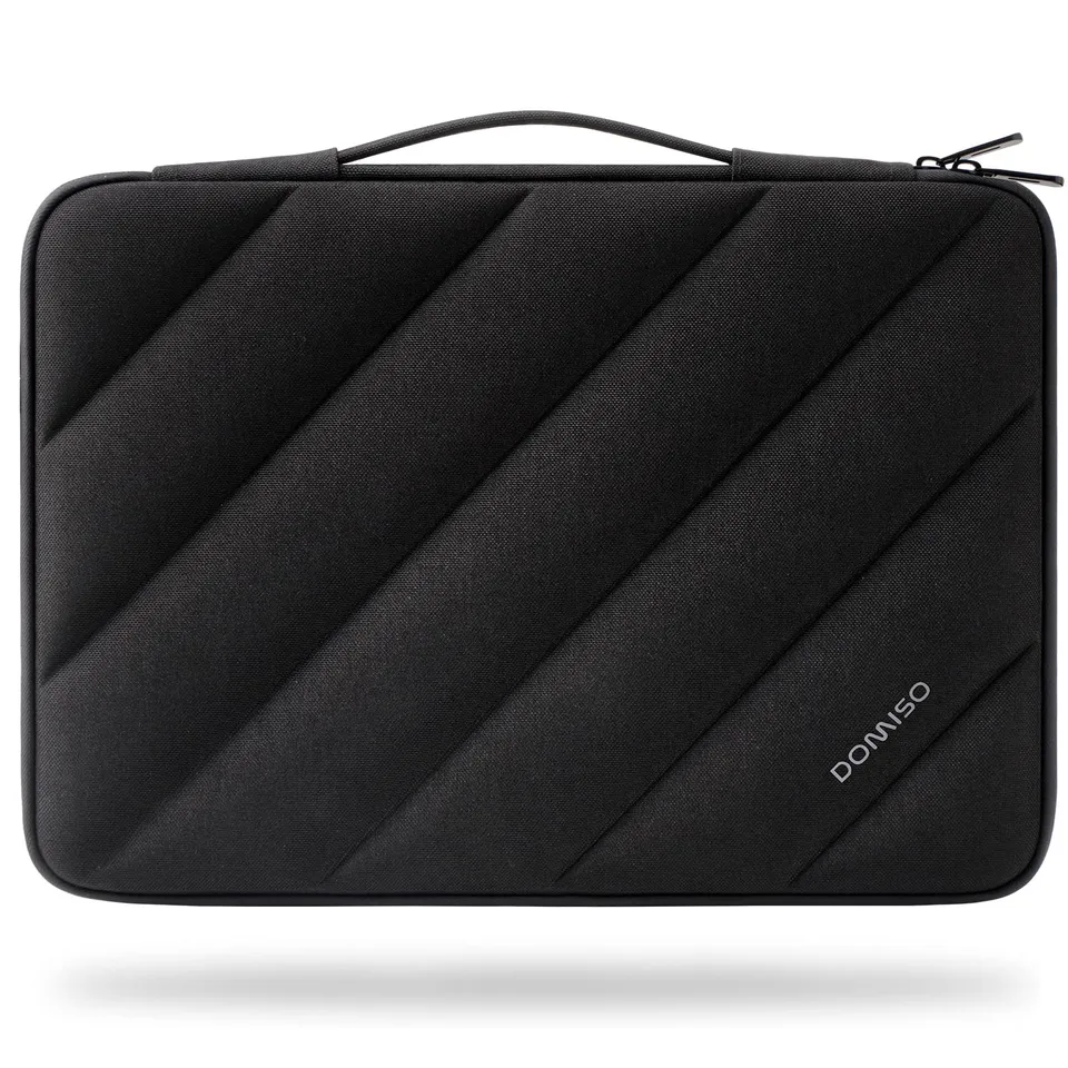 DOMISO 17,3 pouces housse ordinateur portable noir matelassé