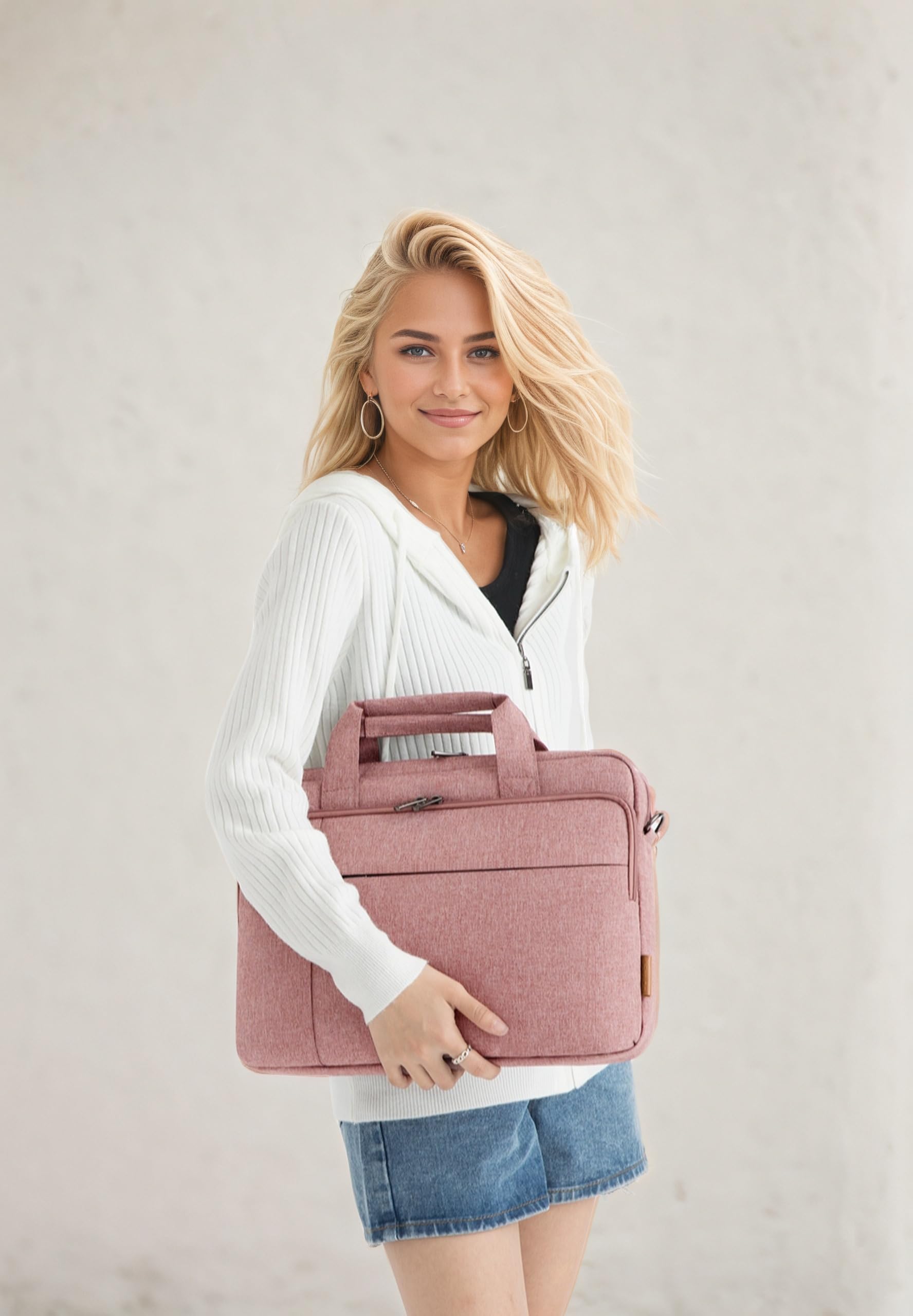 Domiso 17,3 pouces sacoche ordinateur rose imperméable