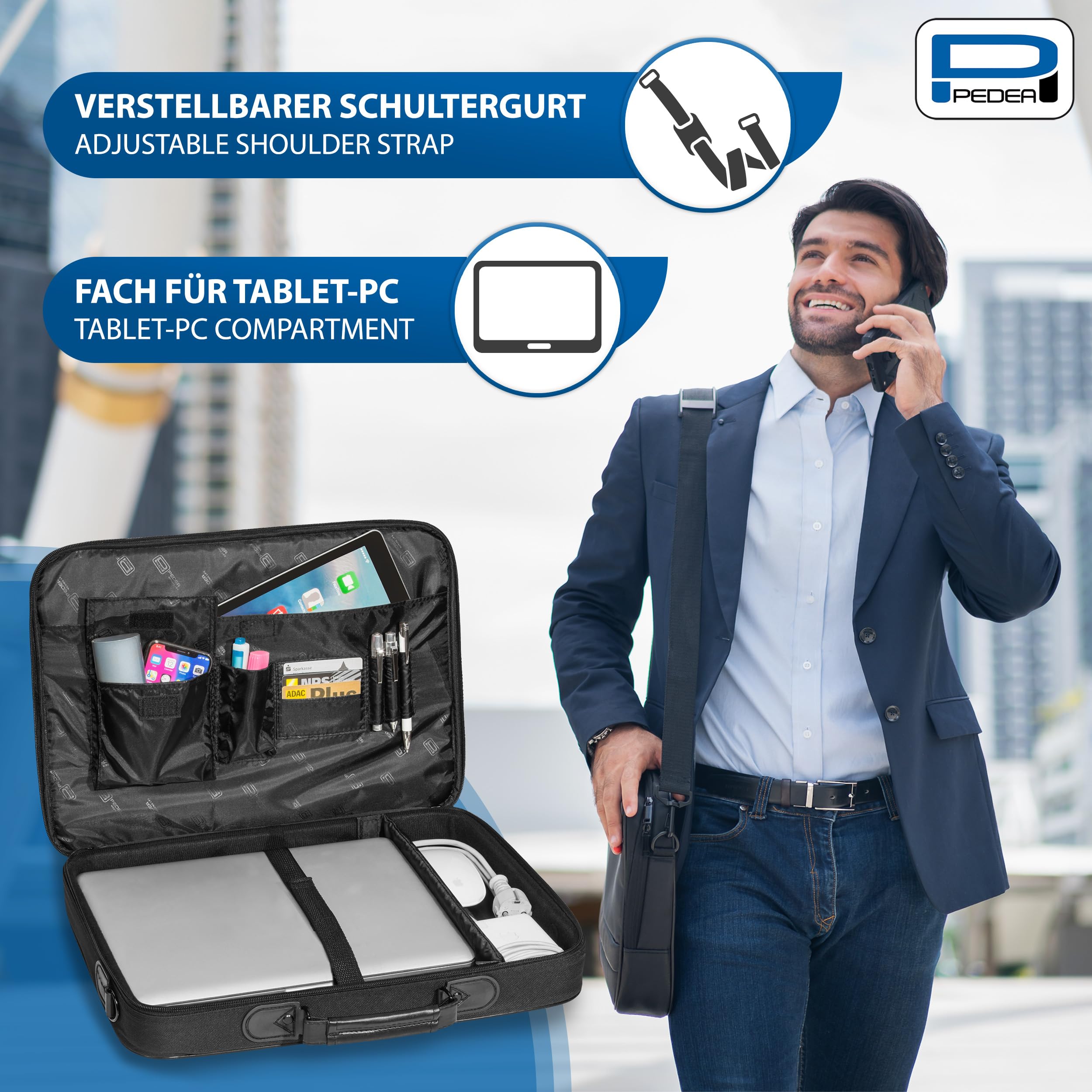 Pedea Trendline housse pc 20,1" noir bandoulière