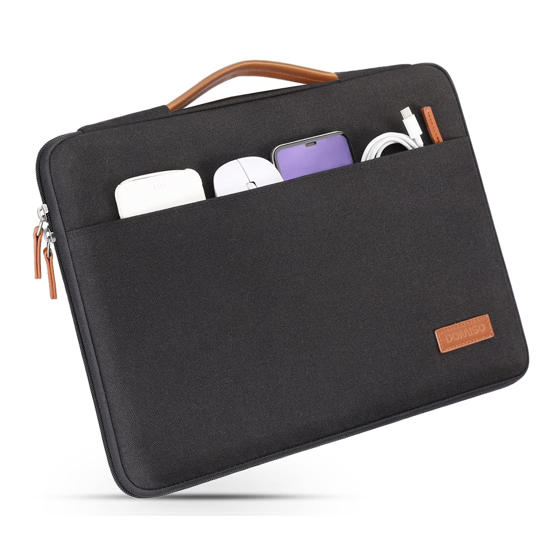 DOMISO housse ordinateur portable 15-15,6 pouces noir imperméable