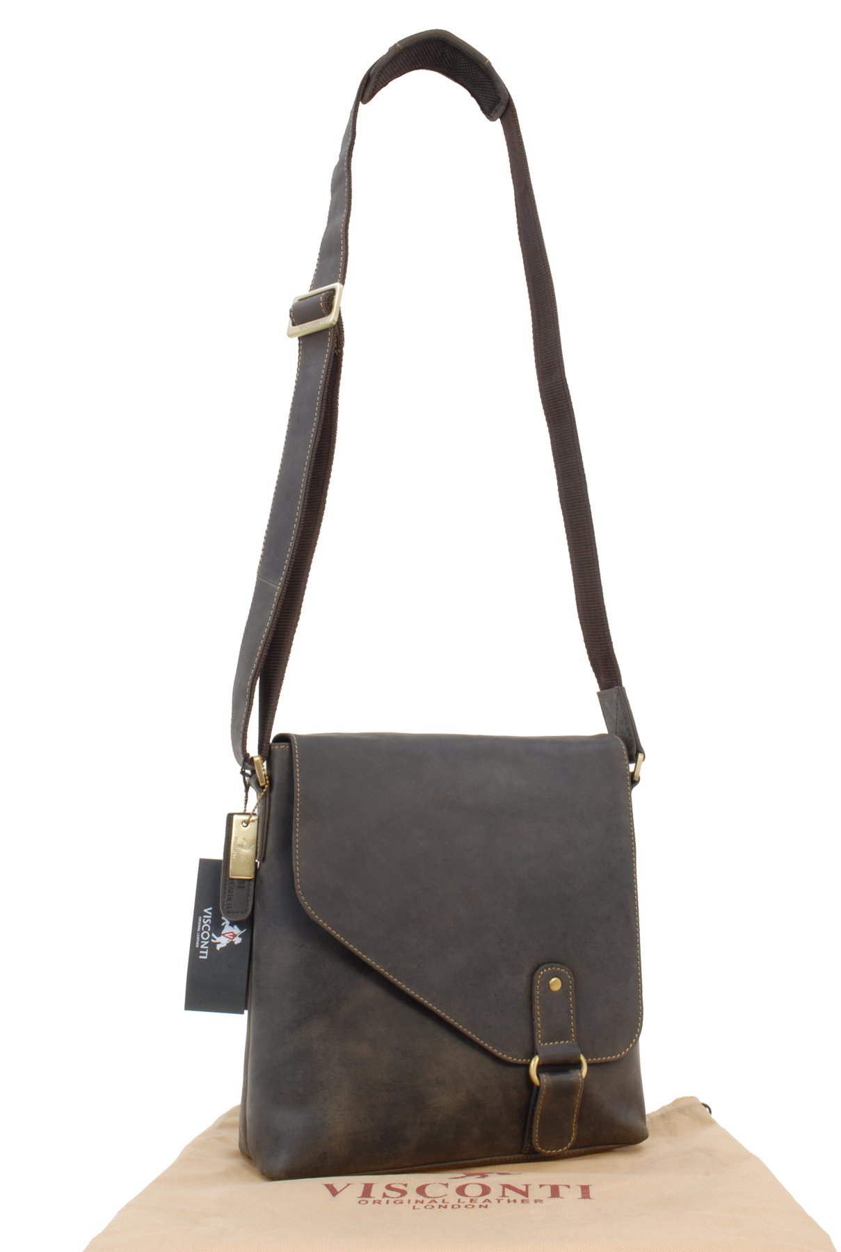 Visconti 16071 Aspin sac bandoulière cuir marron foncé