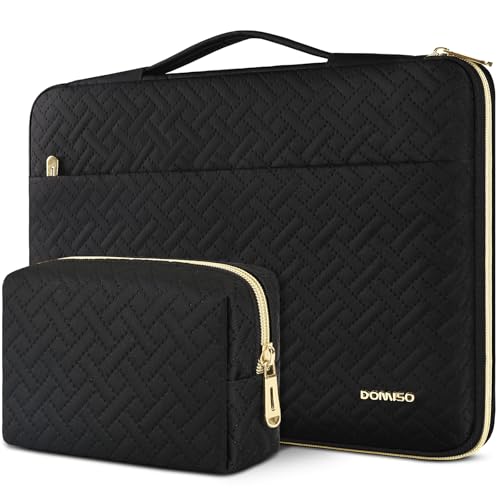 Domiso 16" housse PC noire zip doré avec pochette