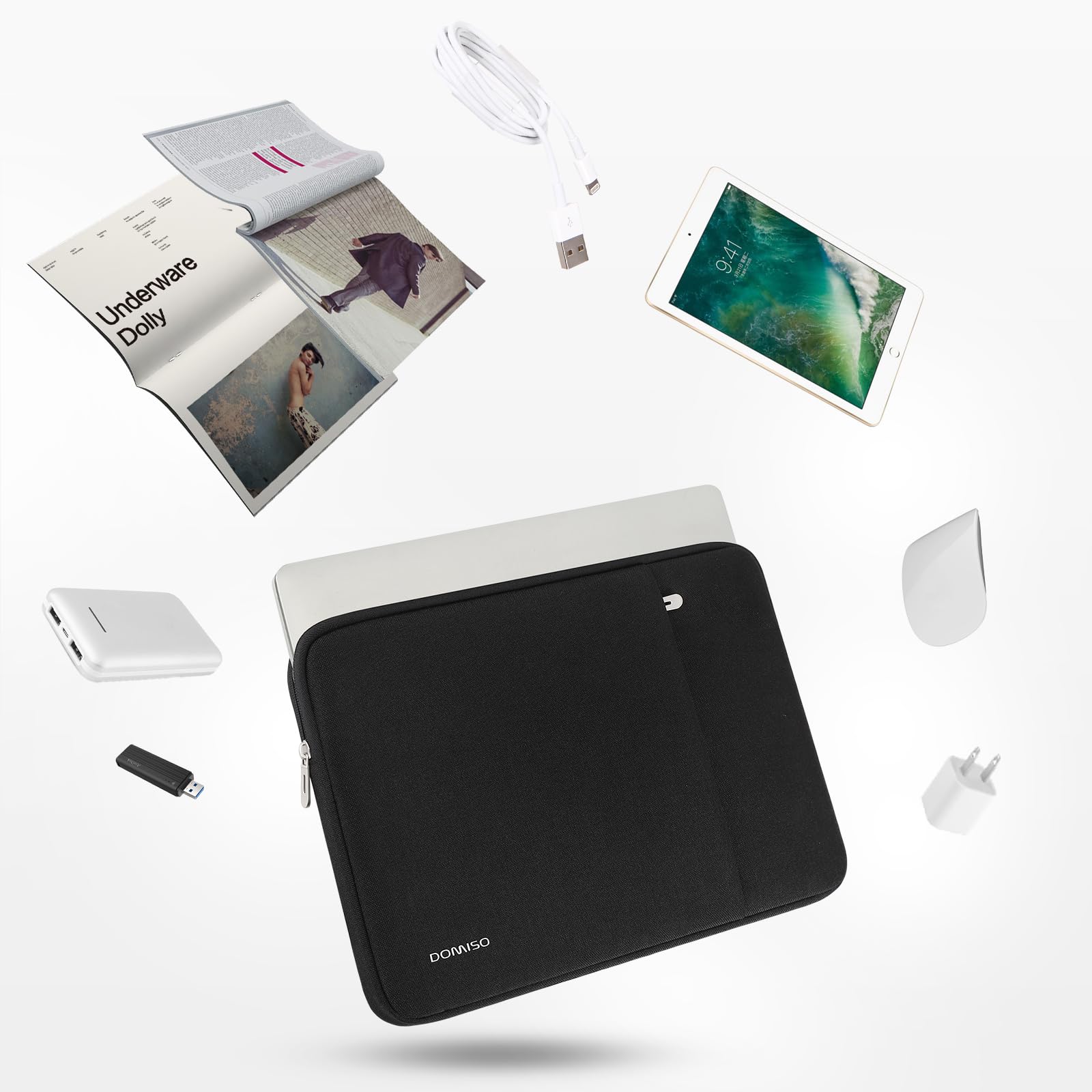Domiso 17,3" sacoche PC noire antichoc étanche