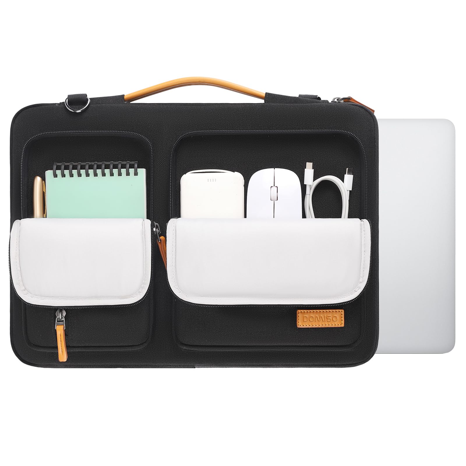 DOMISO 17,3 Pouces Sacoche PC Portable Noir Bandoulière