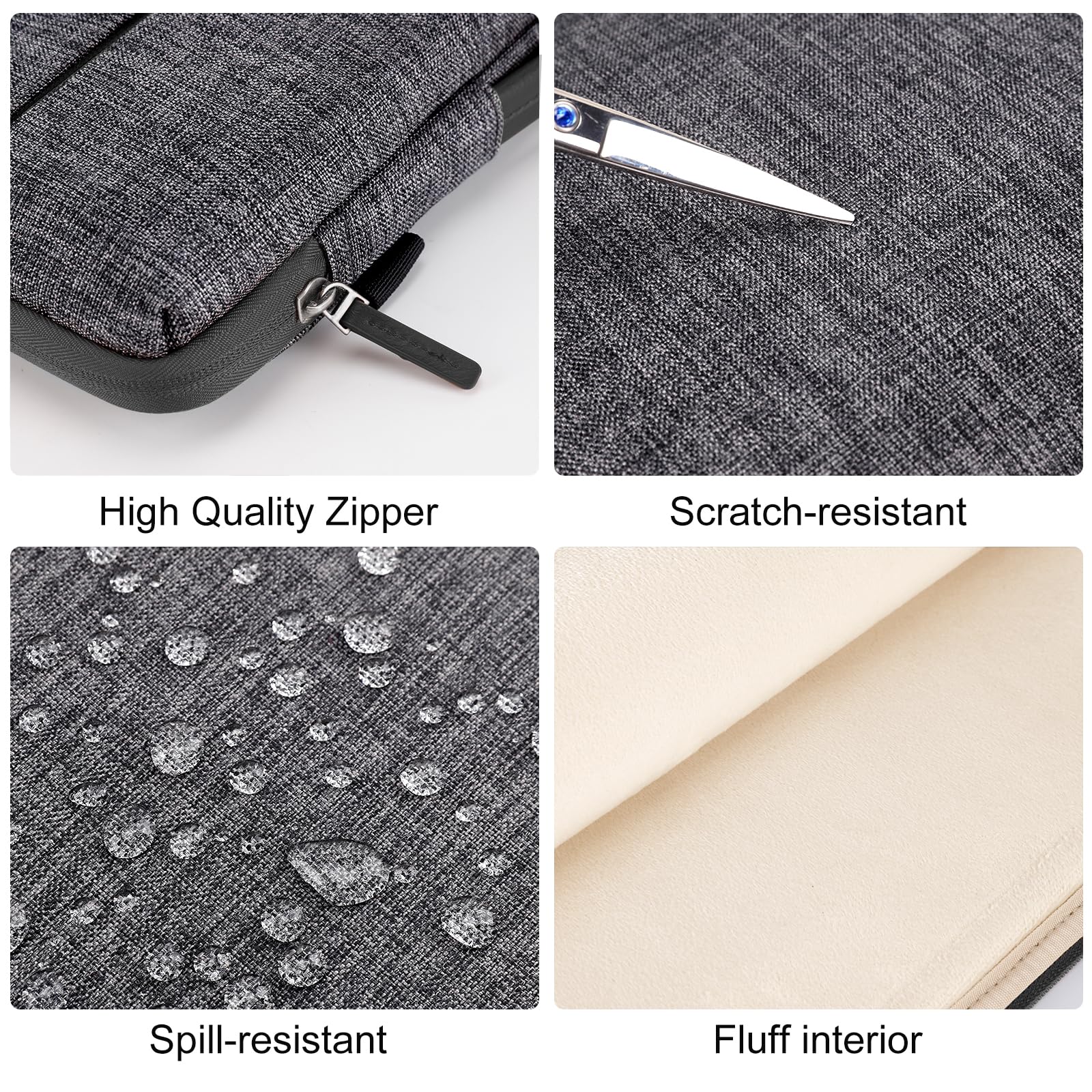 DOMISO Housse ordinateur portable 14 pouces gris imperméable
