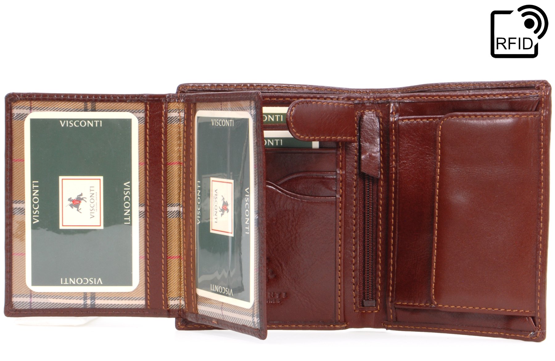 Visconti MZ3 Milan portefeuille homme cuir marron RFID