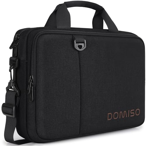 DOMISO 15,6 pouces sacoche ordinateur noire bandoulière