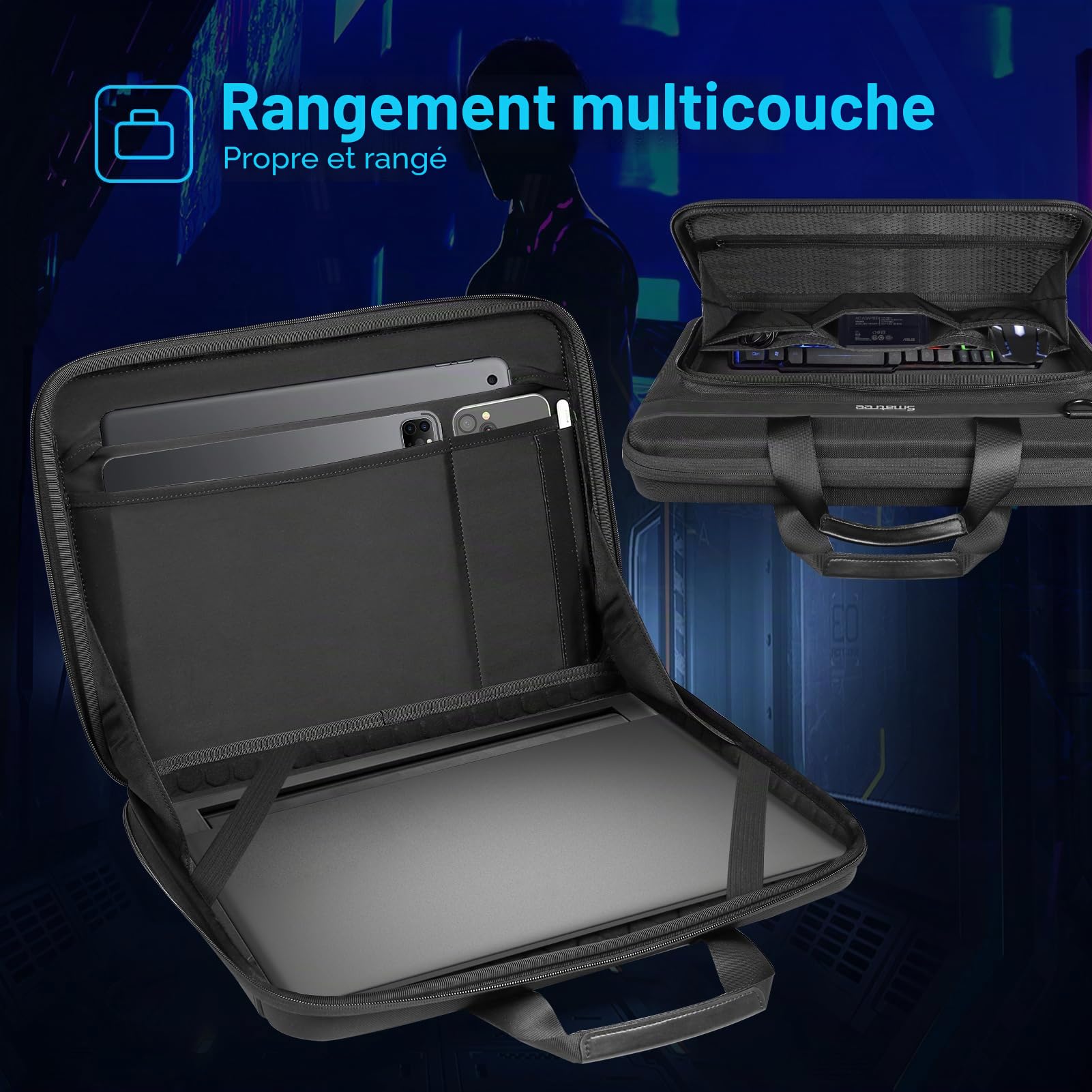 Smatree A800XL mallette rigide 18" Alienware Acer noir