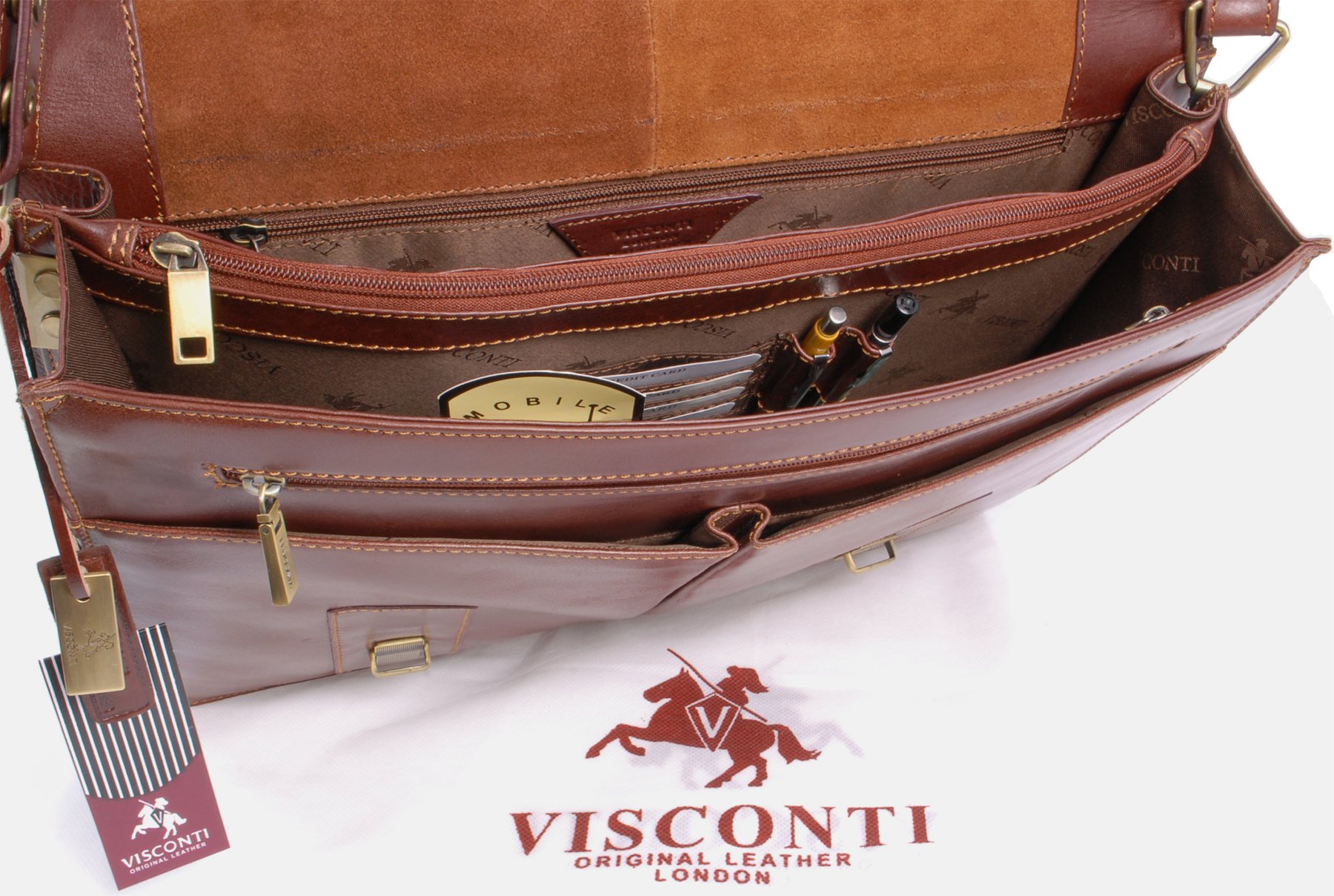Visconti VT6 Bennet sacoche ordinateur 17 pouces cuir tanné