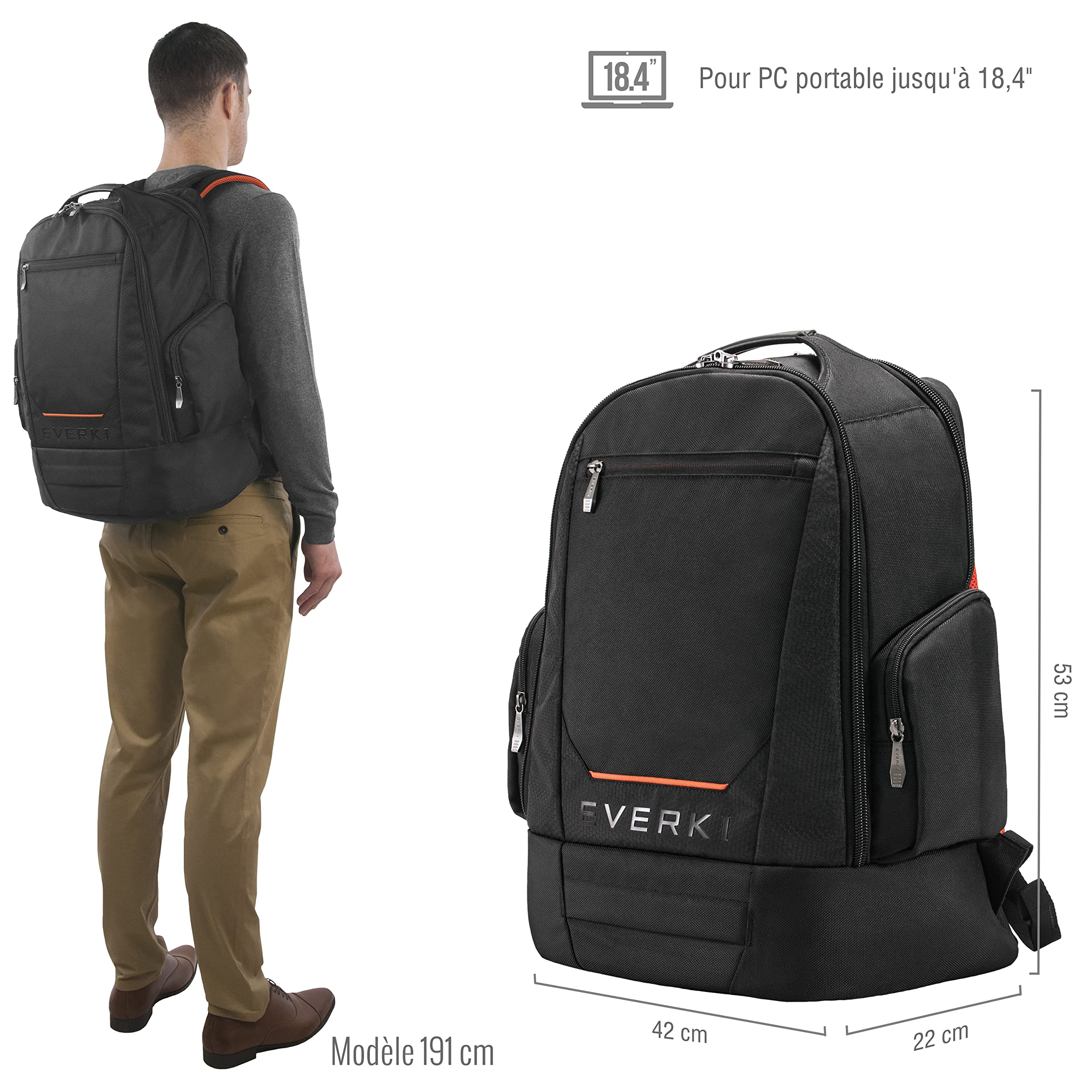 Everki Flight sac à dos PC 16 pouces 3 compartiments
