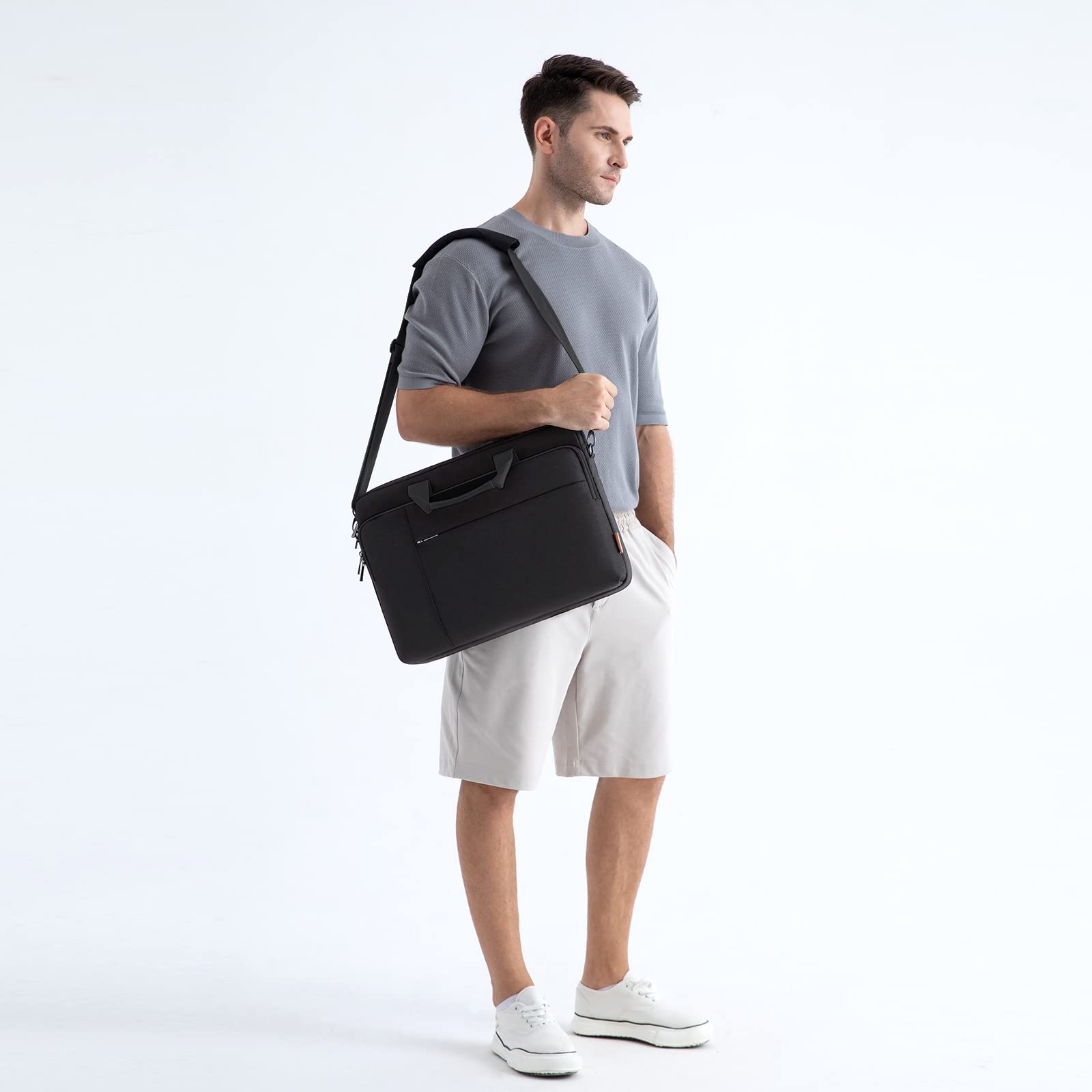 DOMISO 17,3 pouces sacoche ordinateur noire imperméable