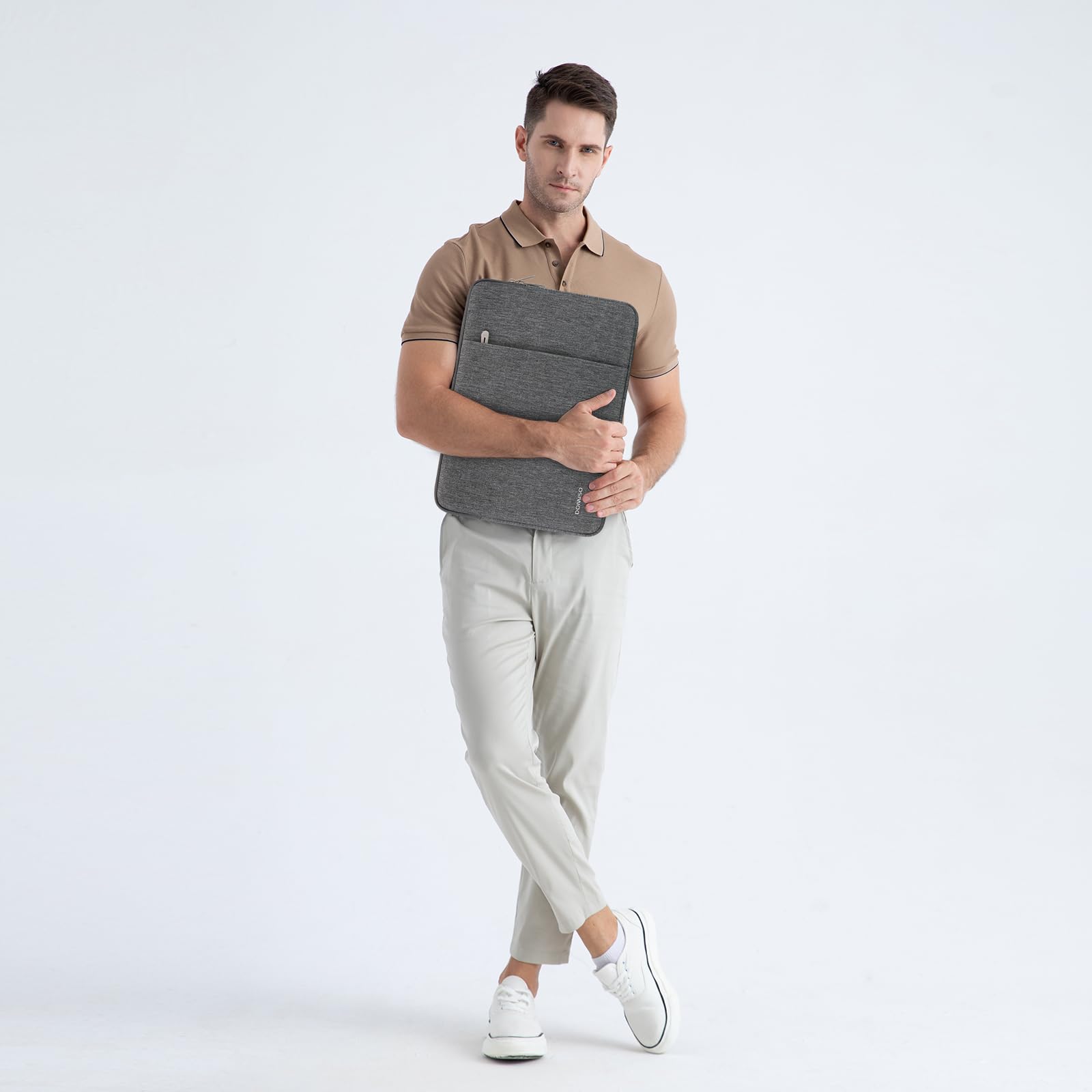 Domiso pochette ordinateur 17,3 pouces gris fine