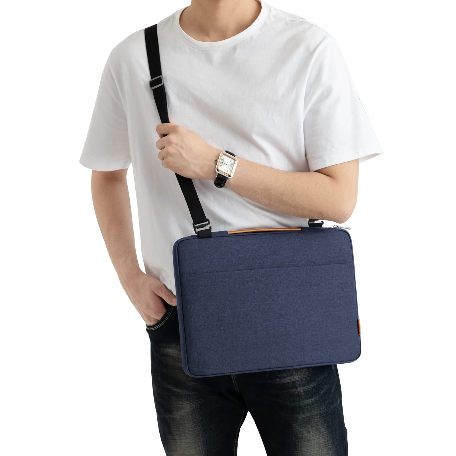 DOMISO housse 14 pouces ordinateur portable bleu foncé antichoc
