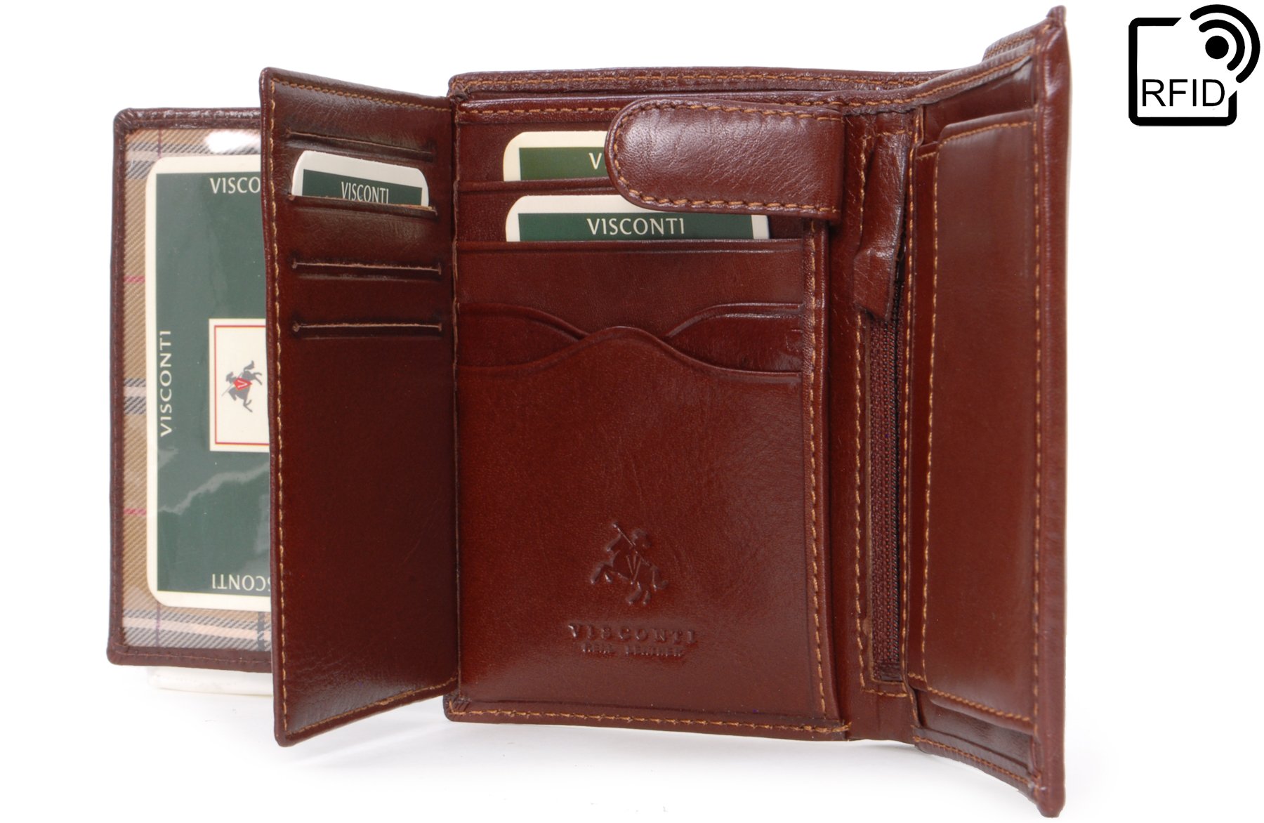 Visconti MZ3 Milan portefeuille homme cuir marron RFID
