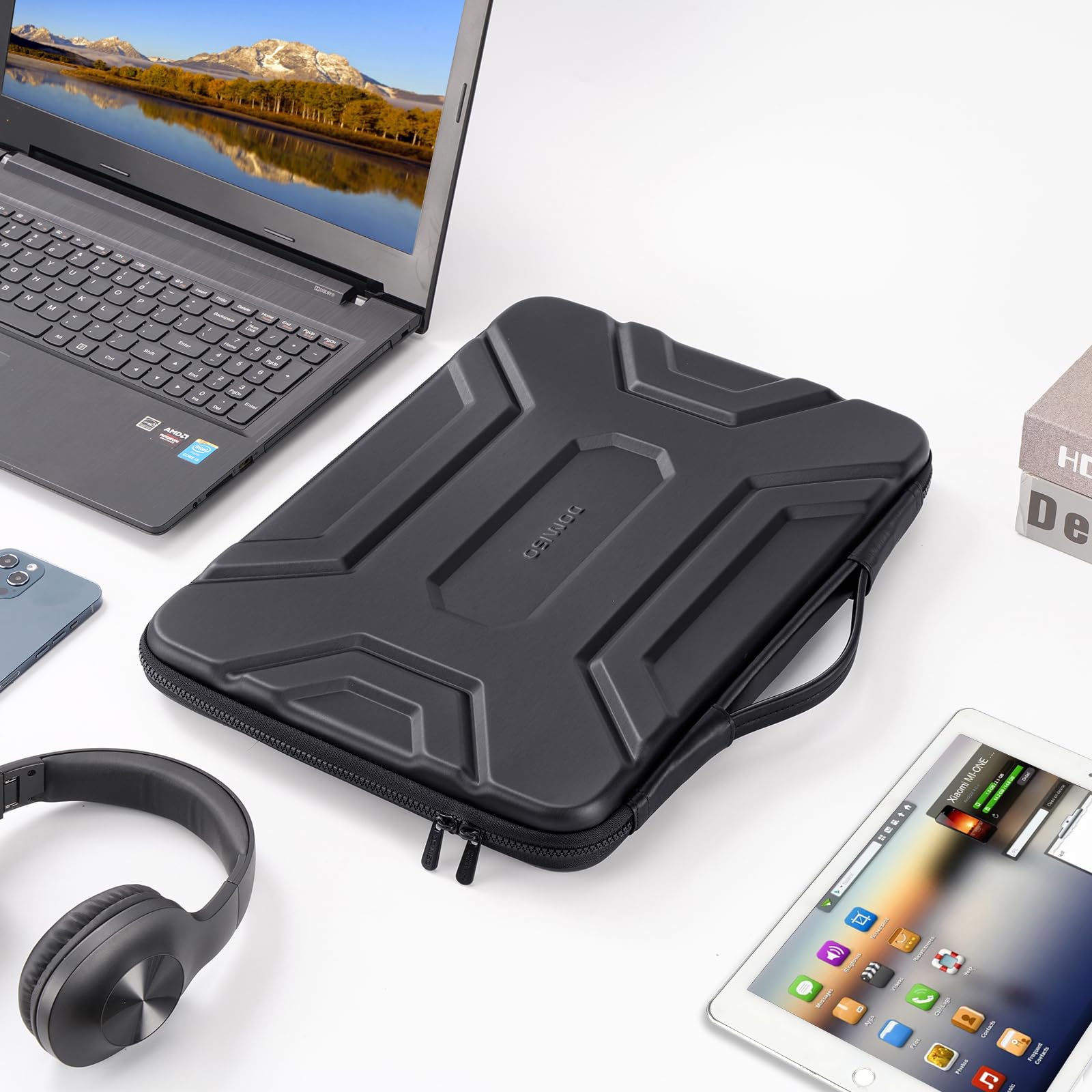 DOMISO housse EVA 15,6 pouces noire antichoc