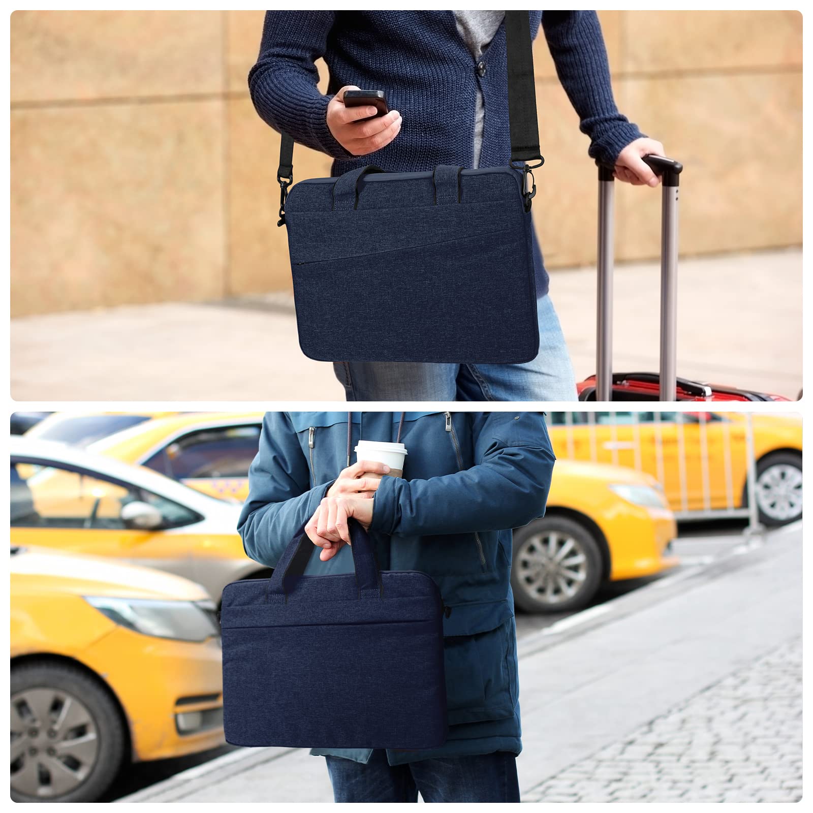 jooeer Housse ordinateur 13 pouces bleu marine imperméable