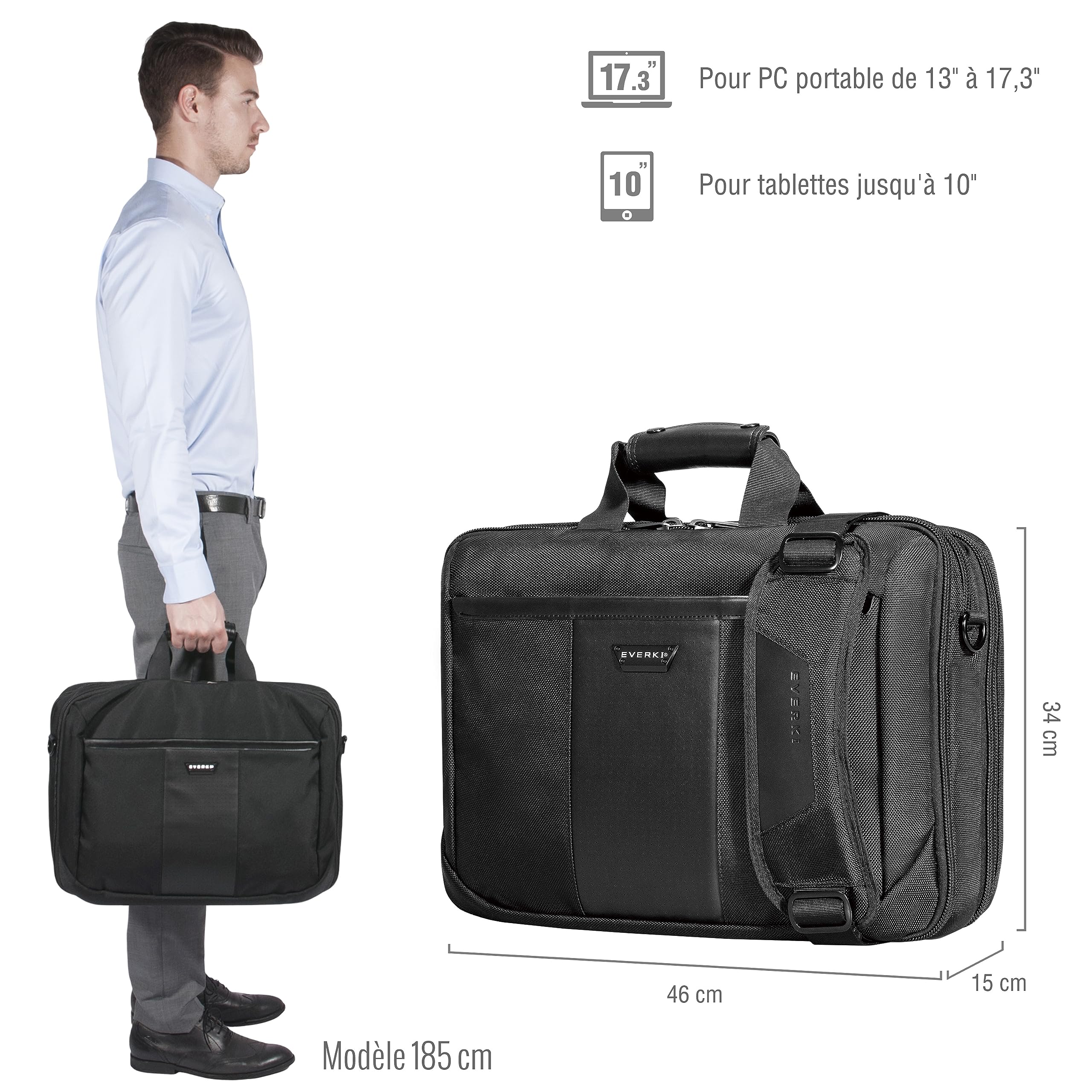 Everki Versa EKB427BK17 Sacoche PC 17,3 pouces noire