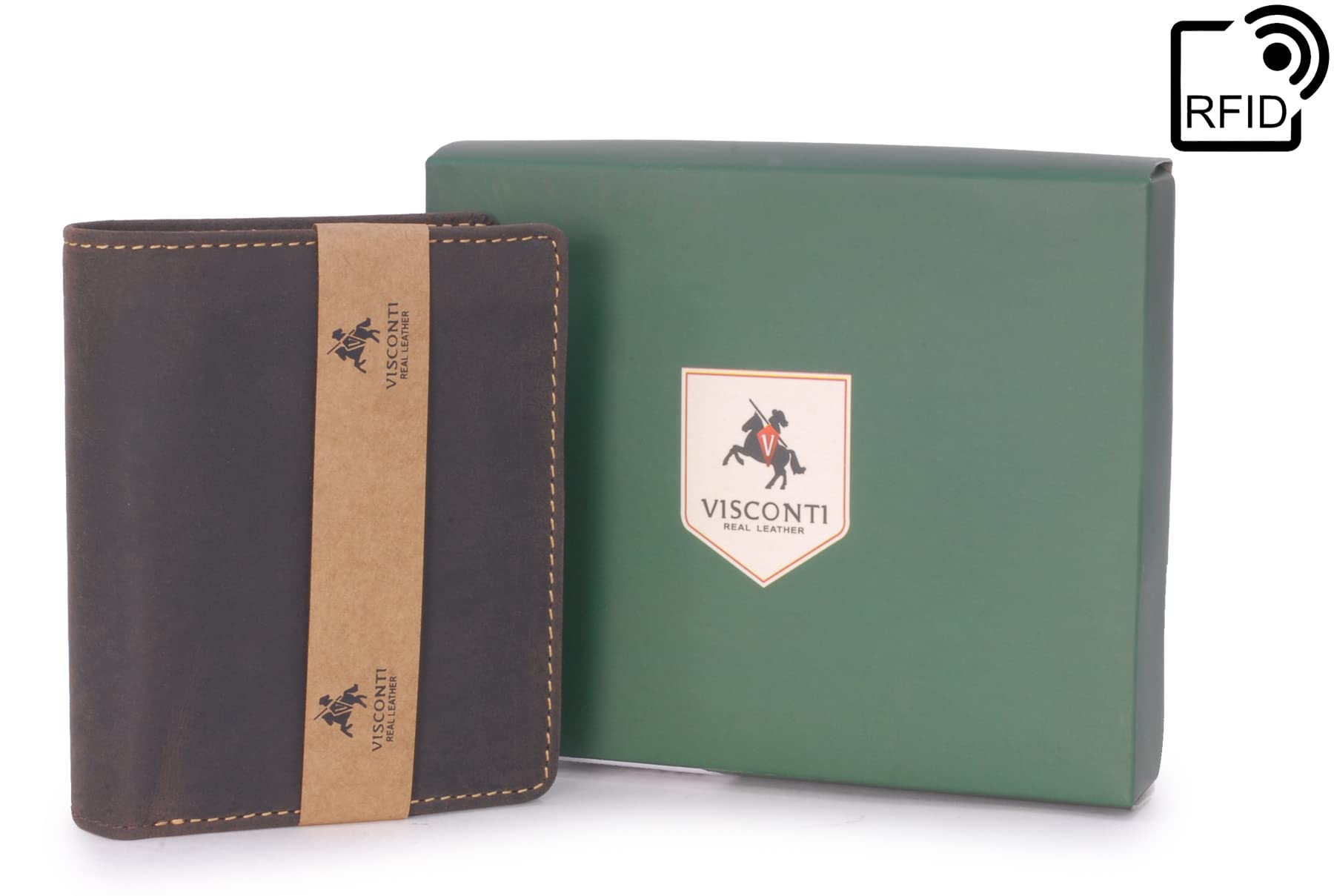 Visconti 708 Spear portefeuille cuir homme marron foncé RFID