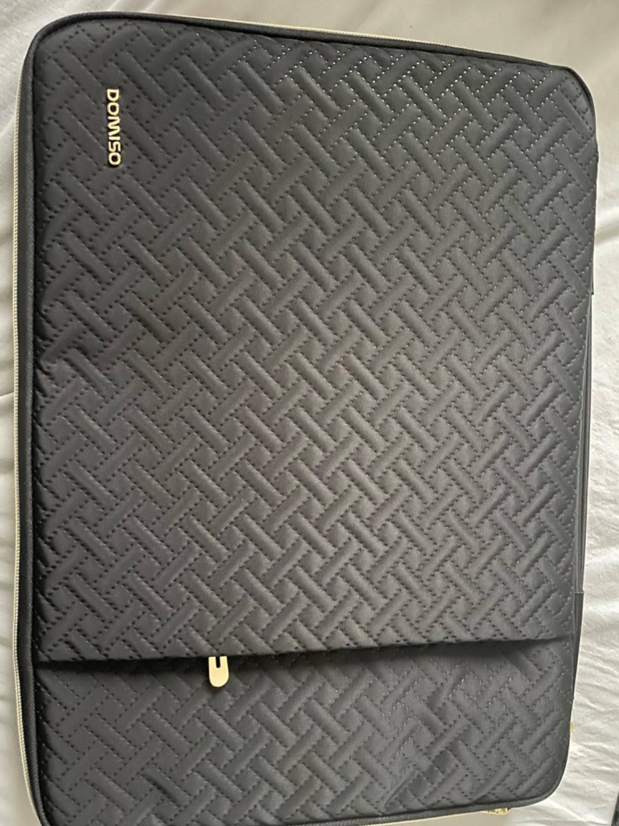 Domiso 15,6 pouces housse ordinateur noir zip doré fine