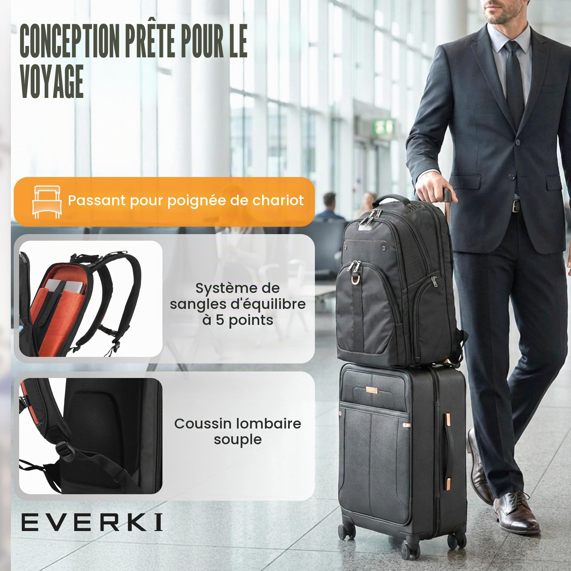 Everki Atlas sac à dos 32L 17,3 pouces noir