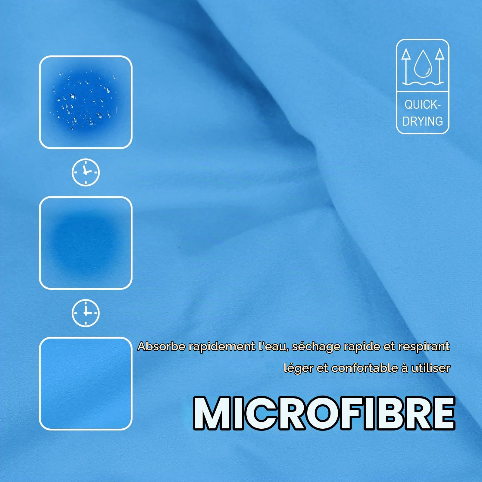 jooeer poncho surf microfibre adulte bleu capuche 110 cm