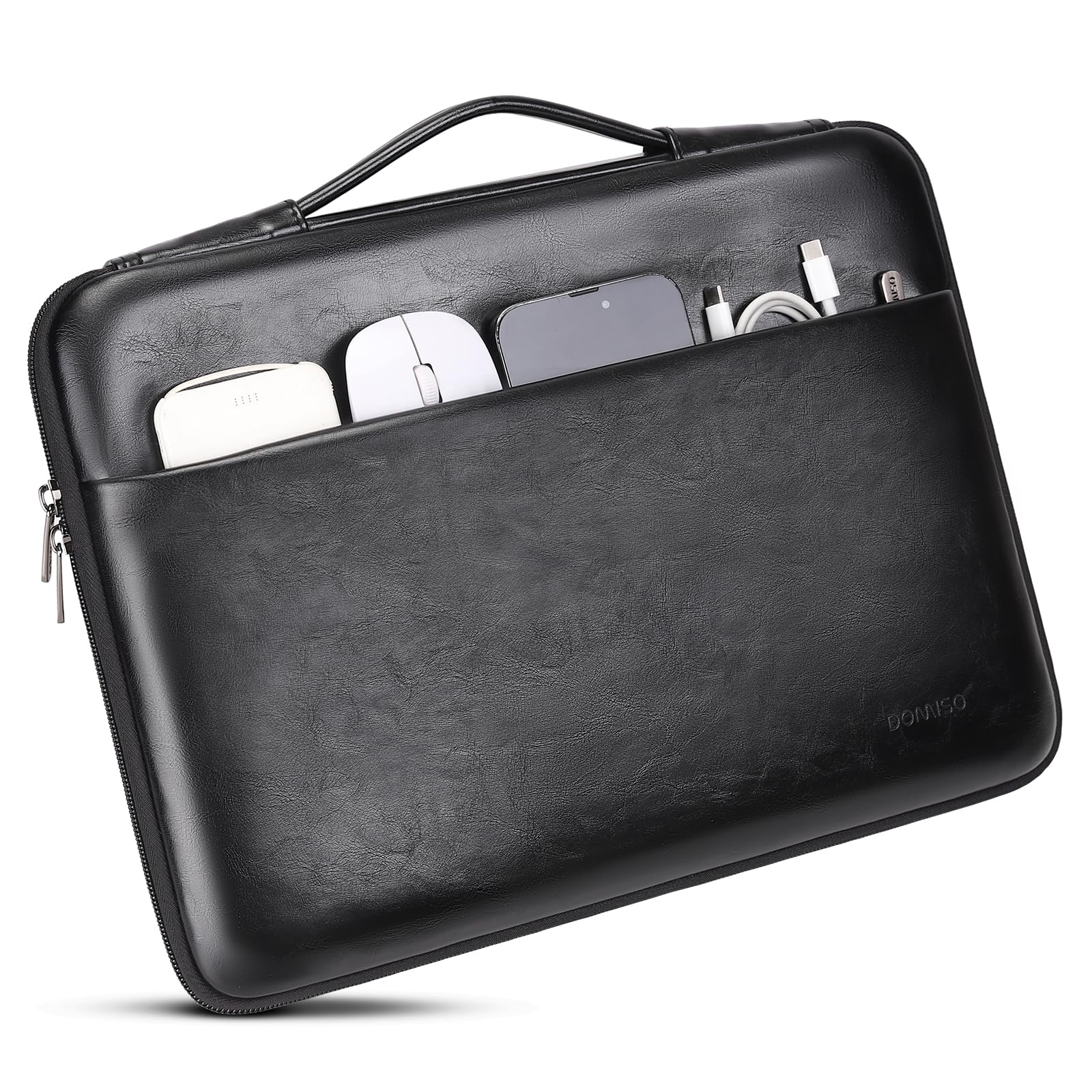 Domiso 17,3 pouces housse ordinateur noir cuir PU antichoc