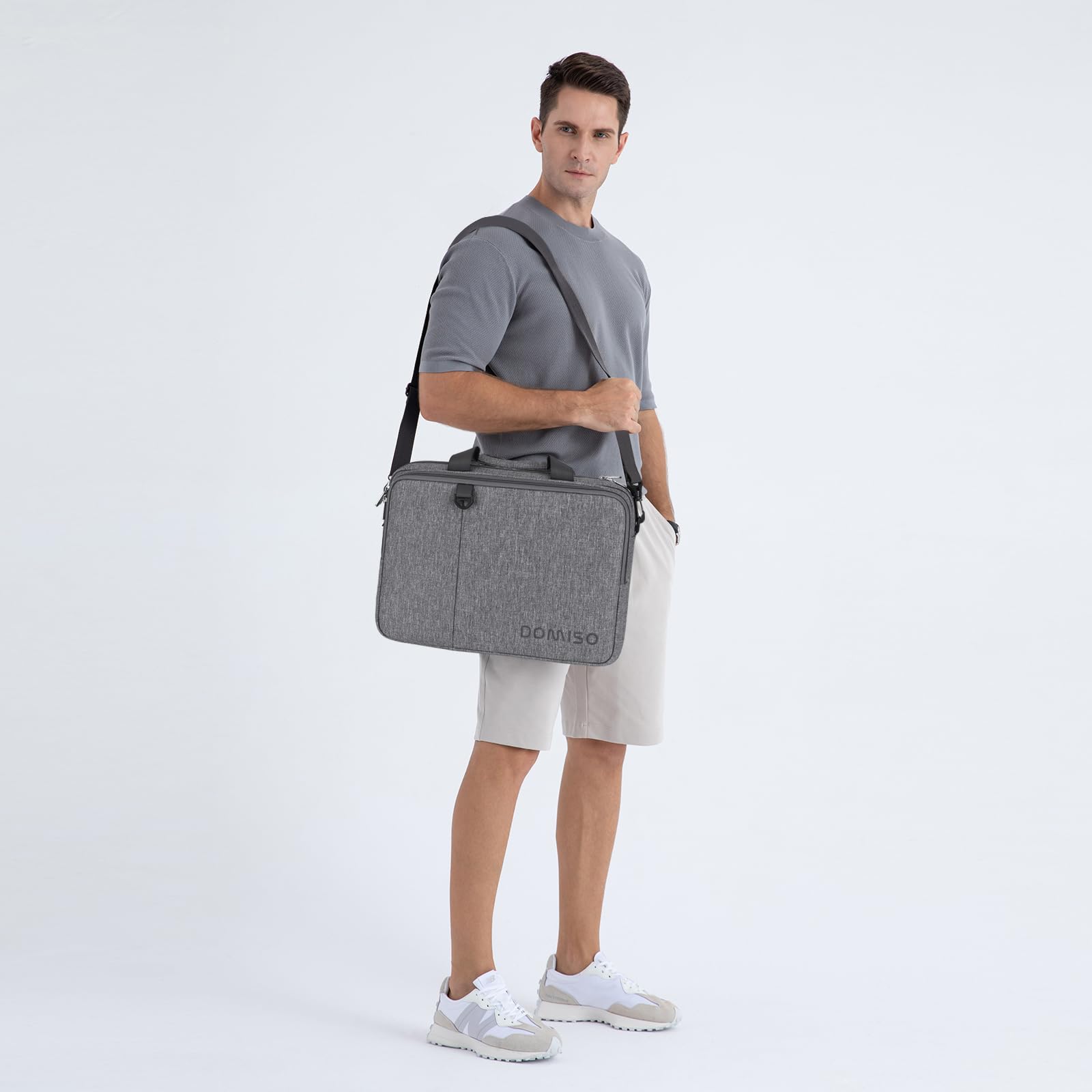 DOMISO 15,6 pouces sacoche PC portable gris imperméable