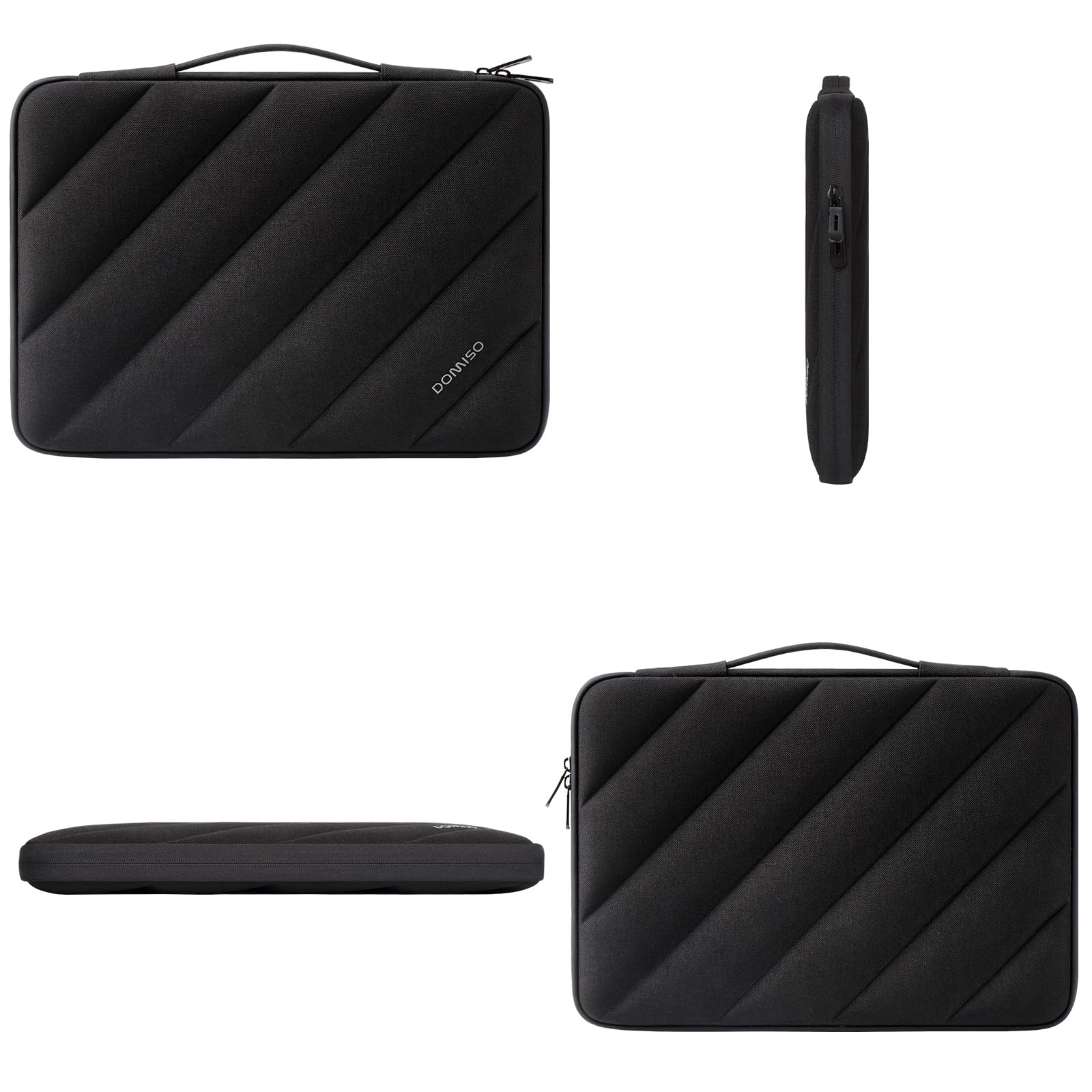 DOMISO 17,3 pouces housse ordinateur portable noir matelassé