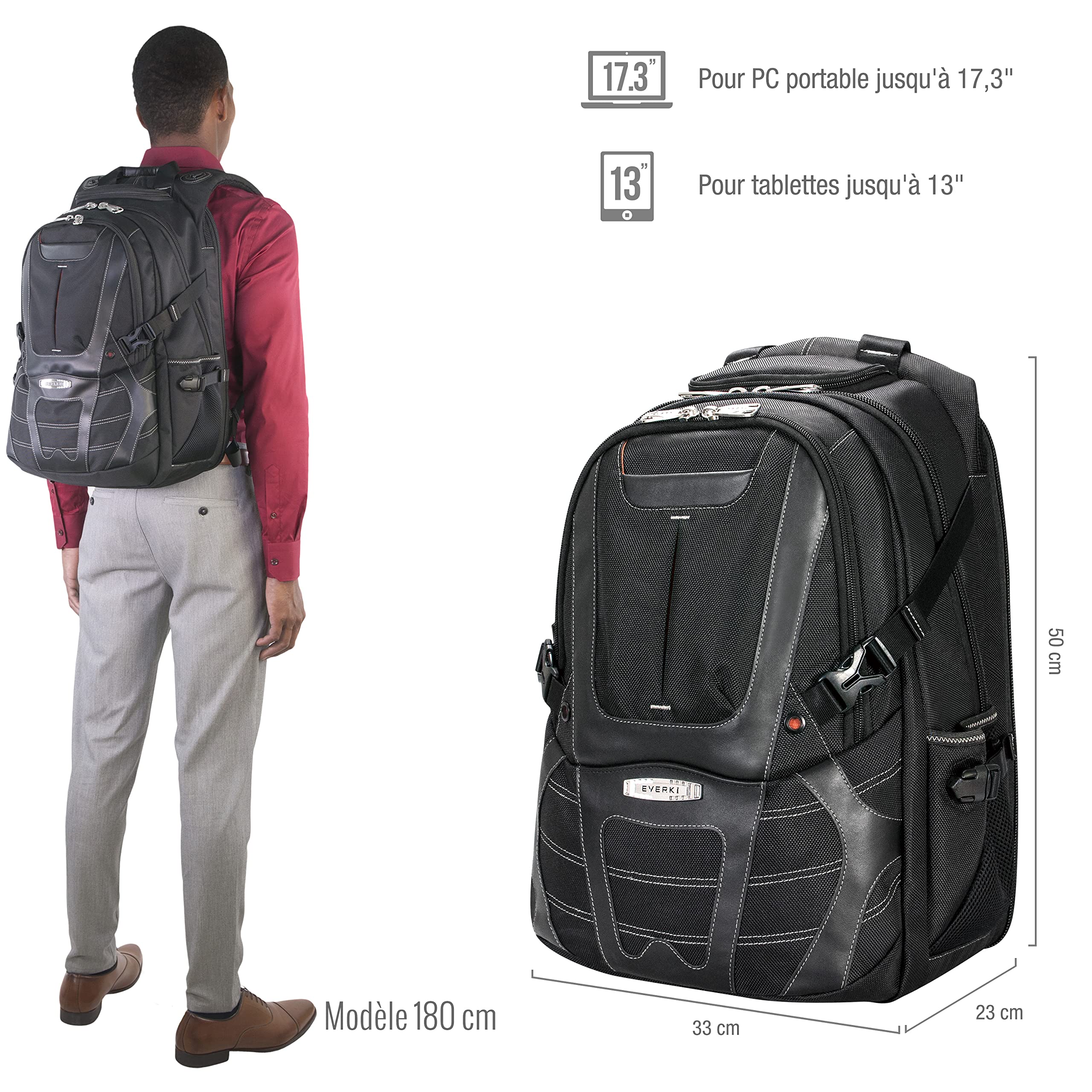 Everki Concept 2 EKP133B sac à dos 17" noir premium