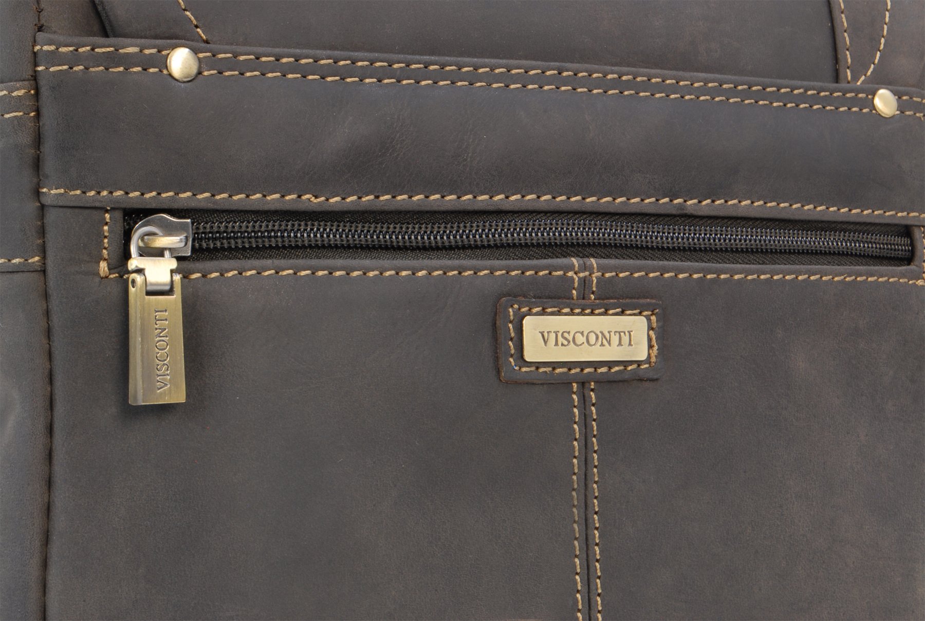 Visconti 16081 Tommy sac besace cuir marron foncé
