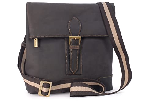Visconti 16058 George Sacoche Cuir Foncé Mince Bandoulière