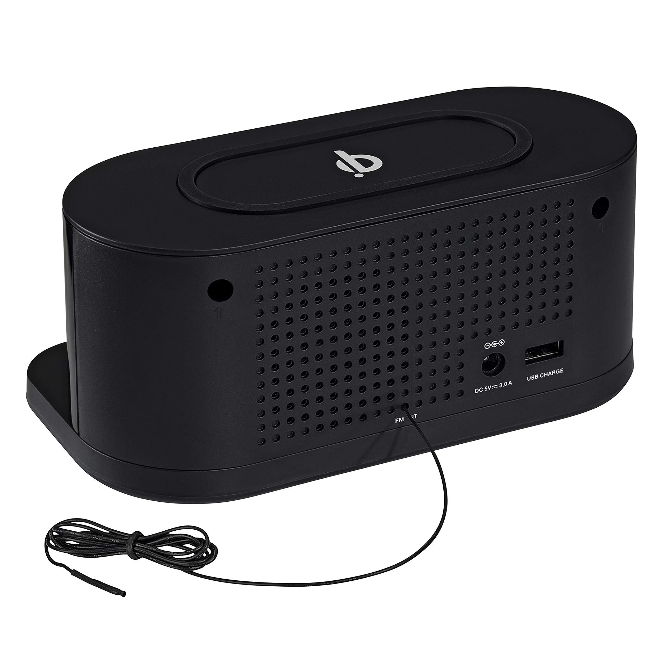 Pedea radio-réveil FM charge Qi noir double alarme