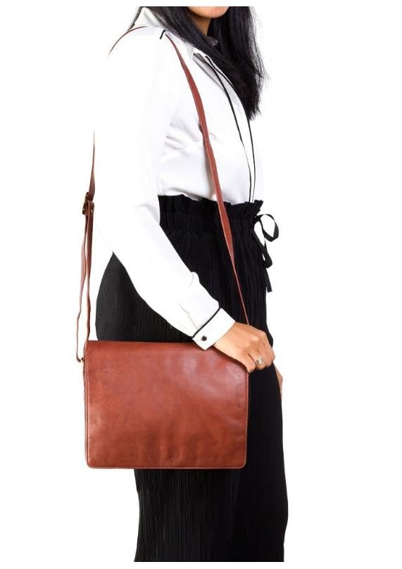 Visconti 754 Tess sac bandoulière femme cuir marron rabat